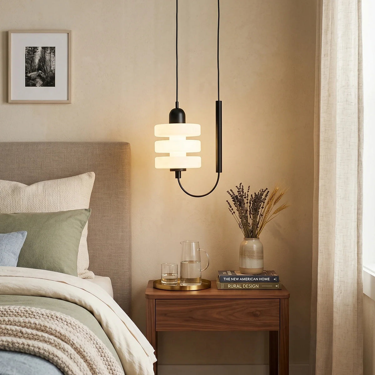 Japanese Minimalist Glass Pendant Light – Glass detail 2