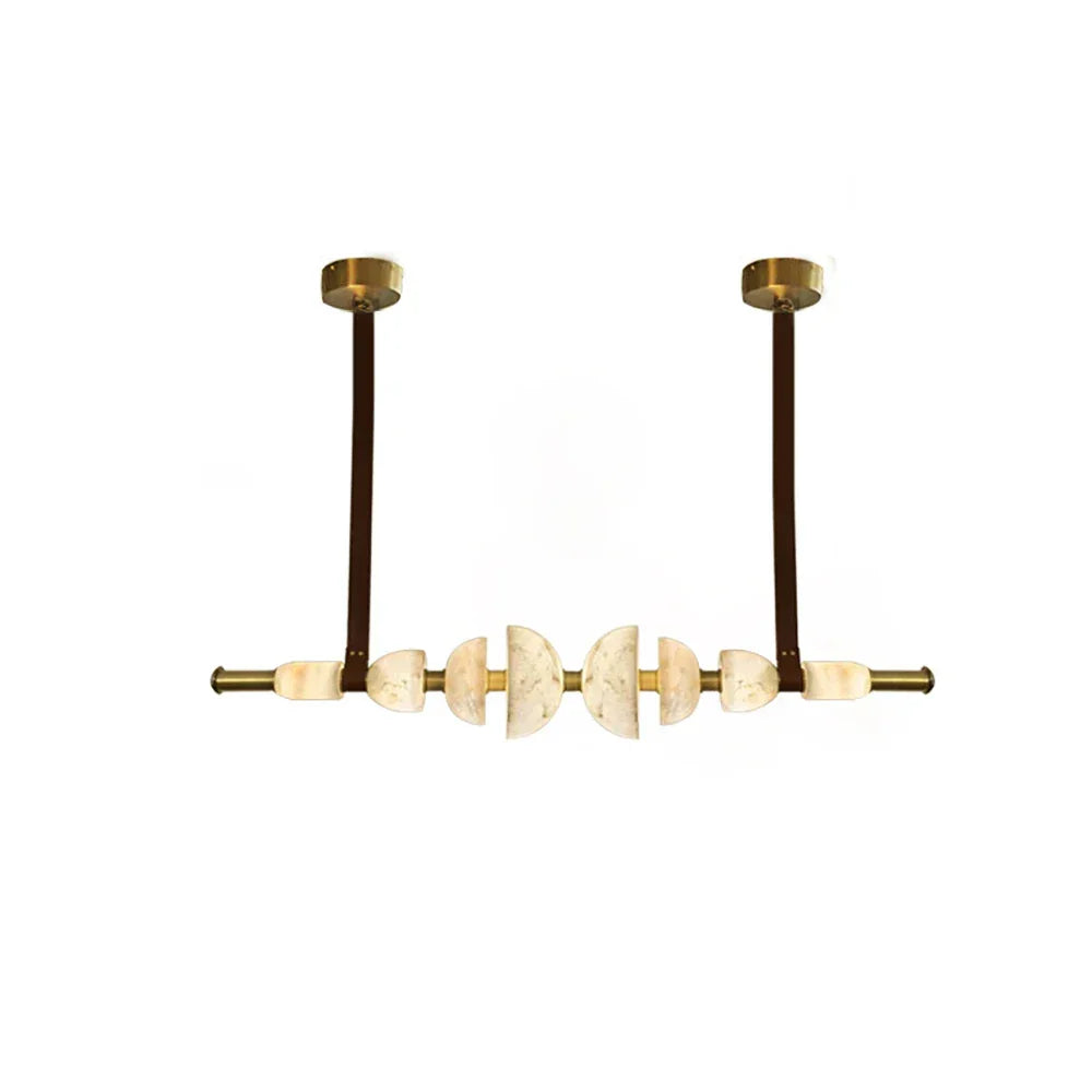 Leather Strap Alabaster Beaded Chandelier – Alabaster detail 10