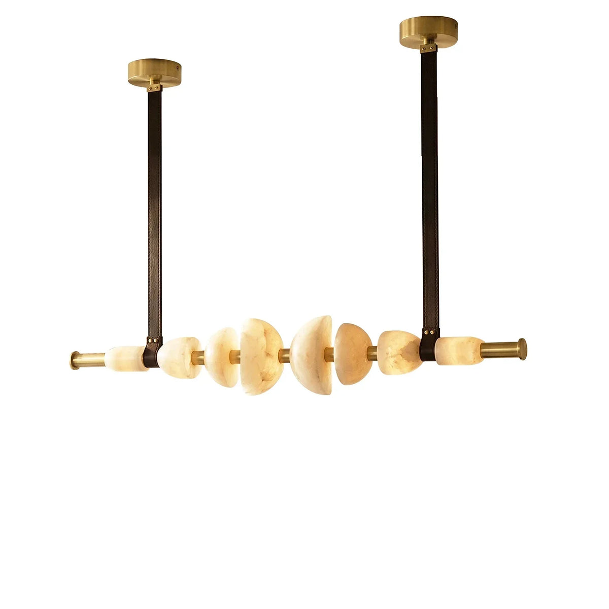Leather Strap Alabaster Beaded Chandelier – Alabaster detail 9