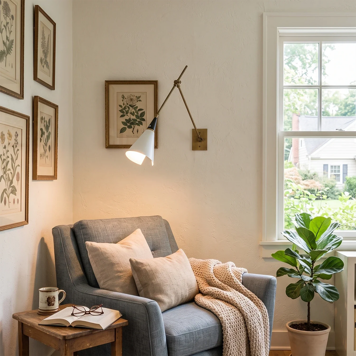 Leland Pivoting Cone Brass Wall Sconce – Brass detail 2
