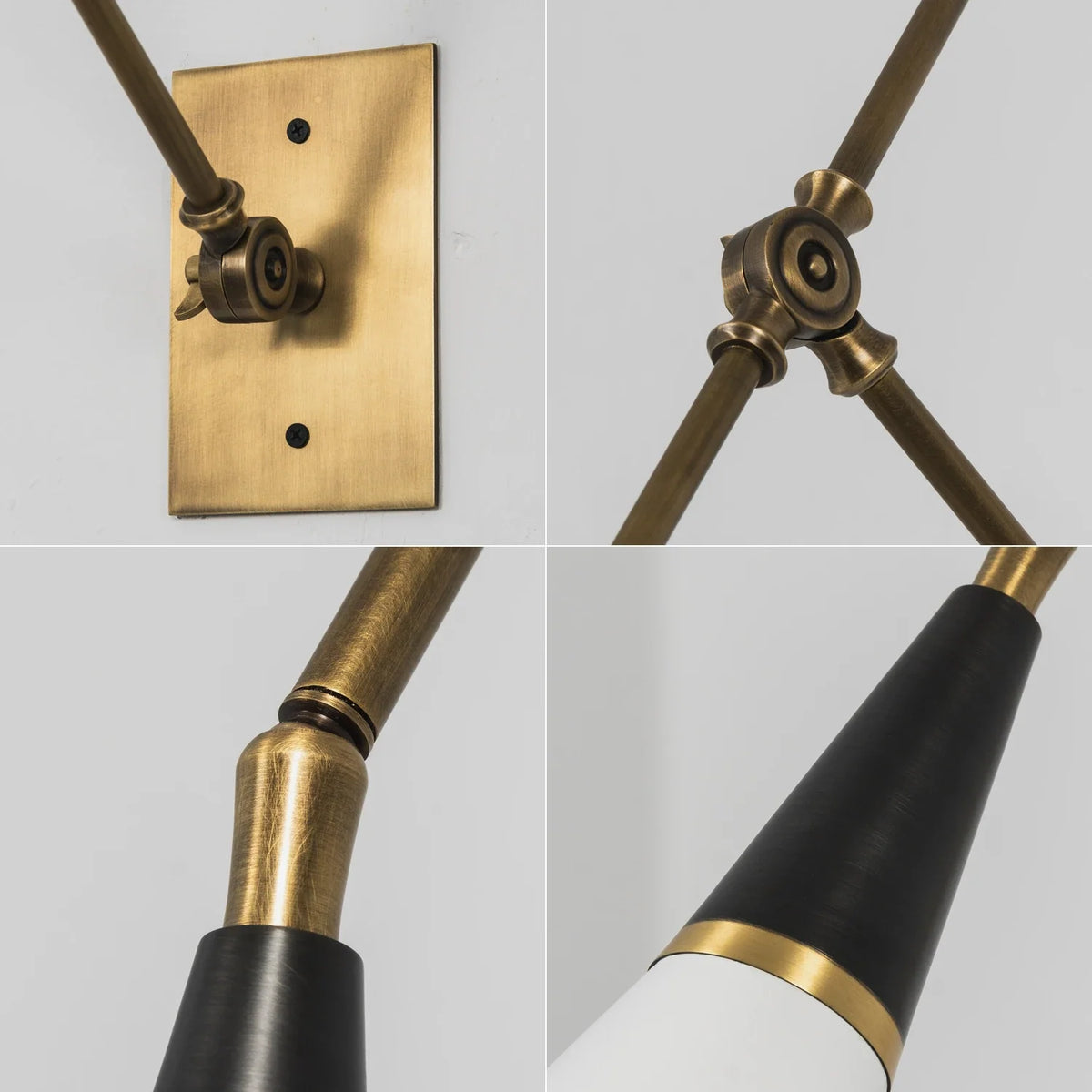 Leland Pivoting Cone Brass Wall Sconce – Brass detail 24