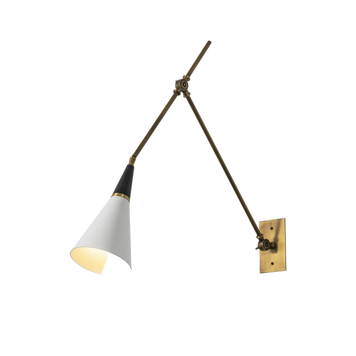 Leland Pivoting Cone Brass Wall Sconce