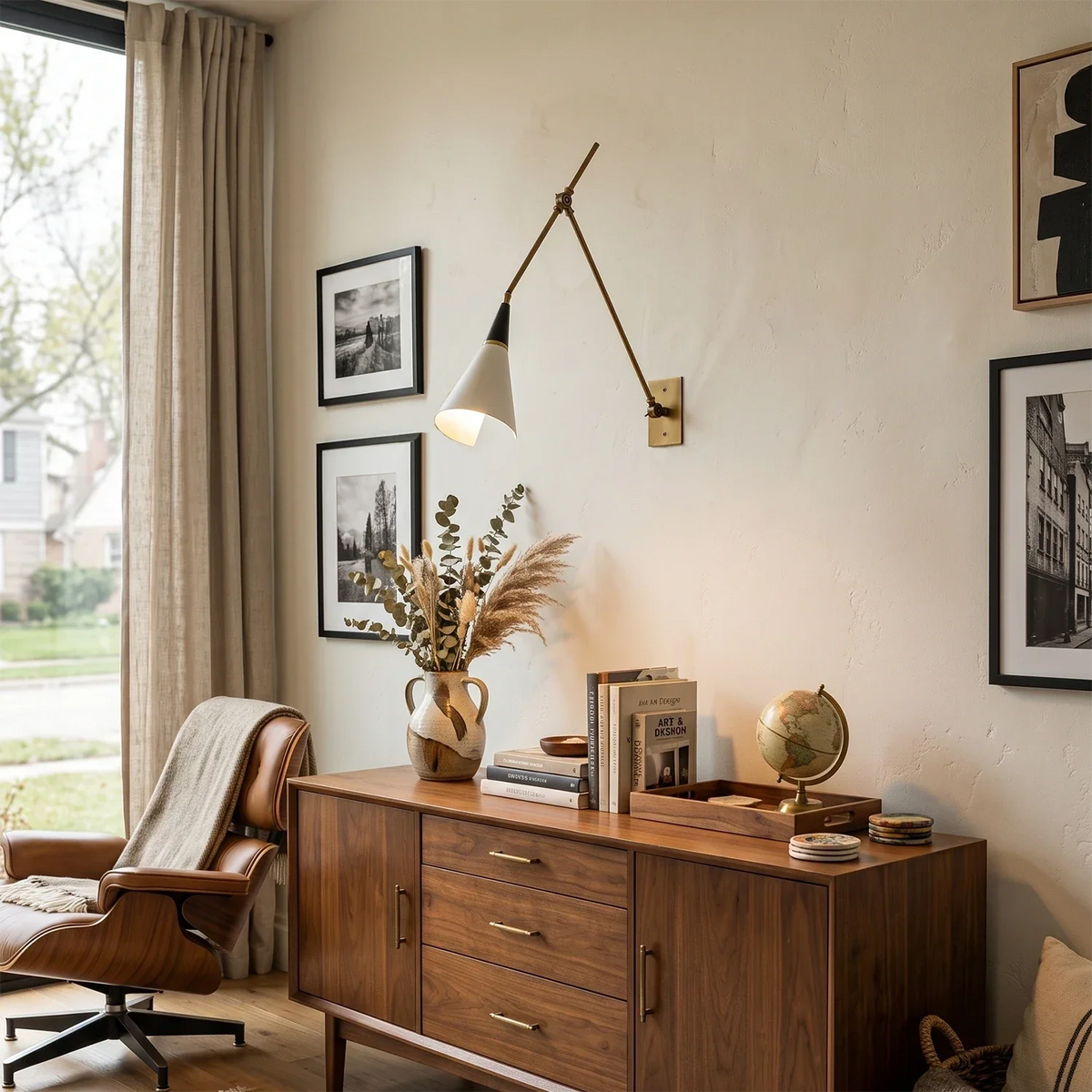 Leland Pivoting Cone Brass Wall Sconce – Brass detail 4