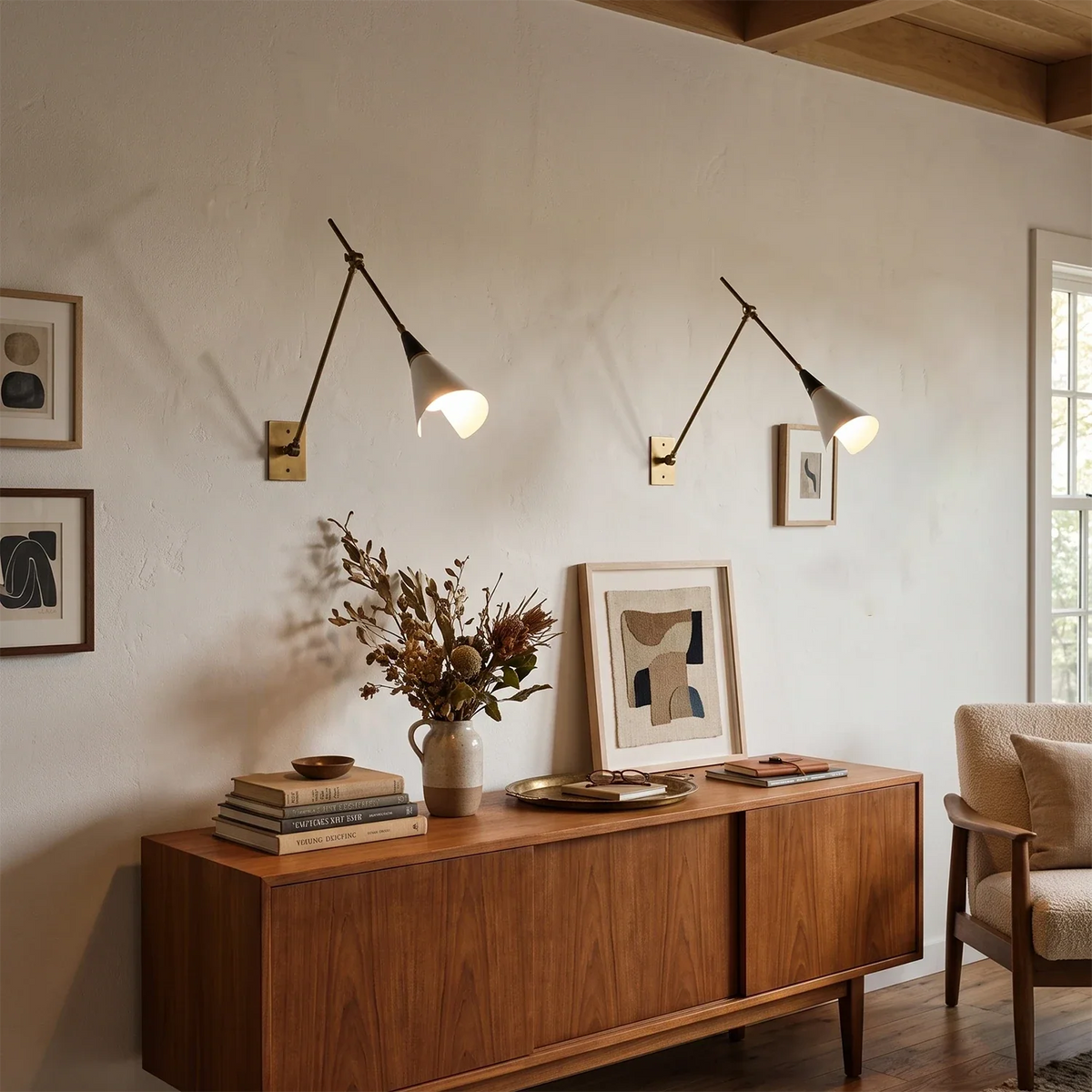 Leland Pivoting Cone Brass Wall Sconce – Brass detail 10