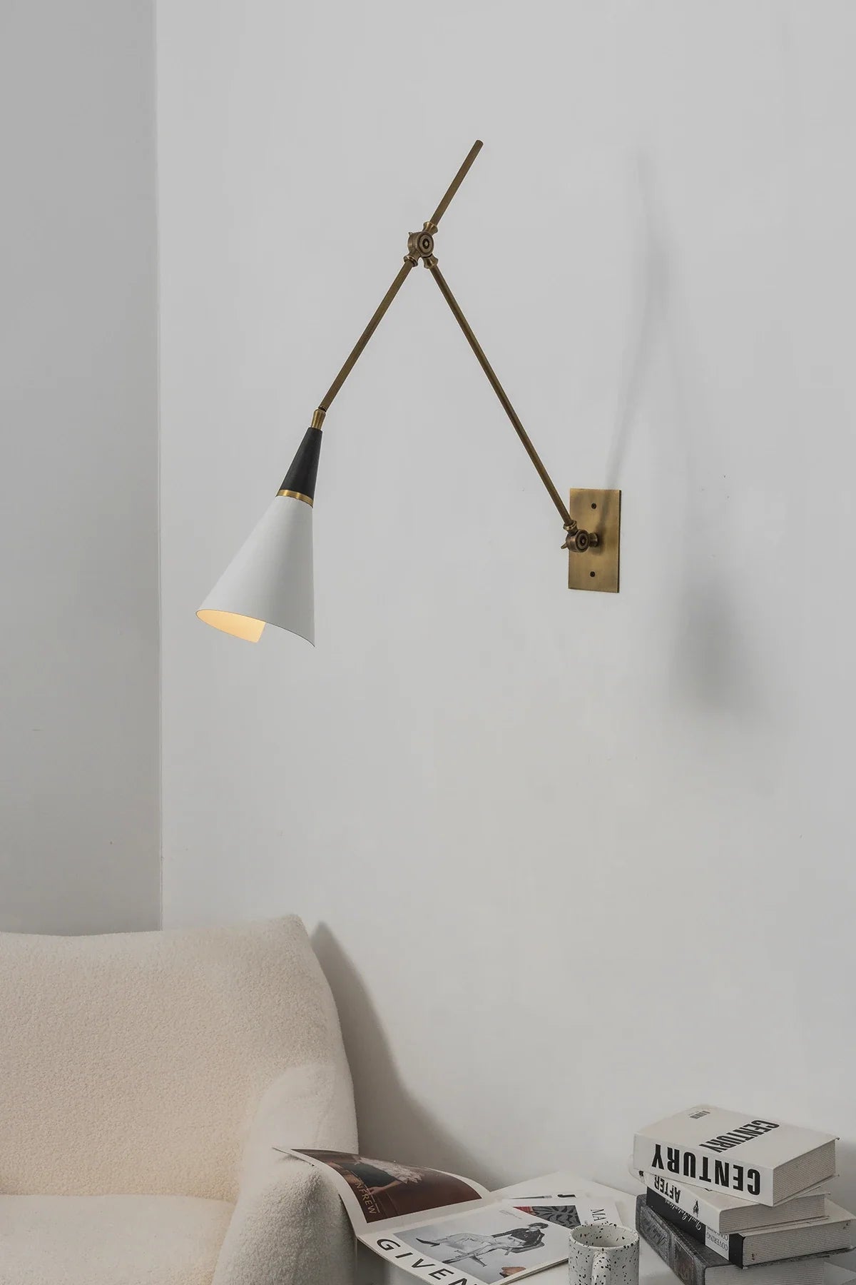 Leland Pivoting Cone Brass Wall Sconce – Brass detail 16