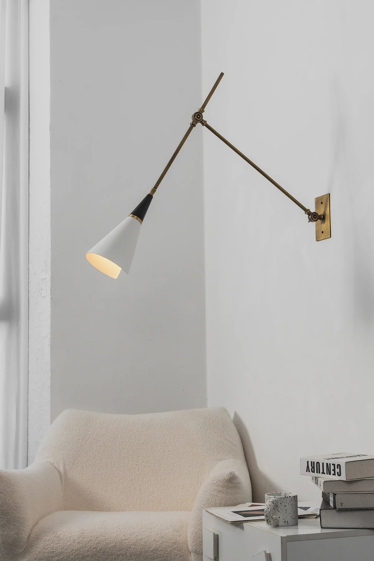 Leland Pivoting Cone Brass Wall Sconce – Brass detail 18