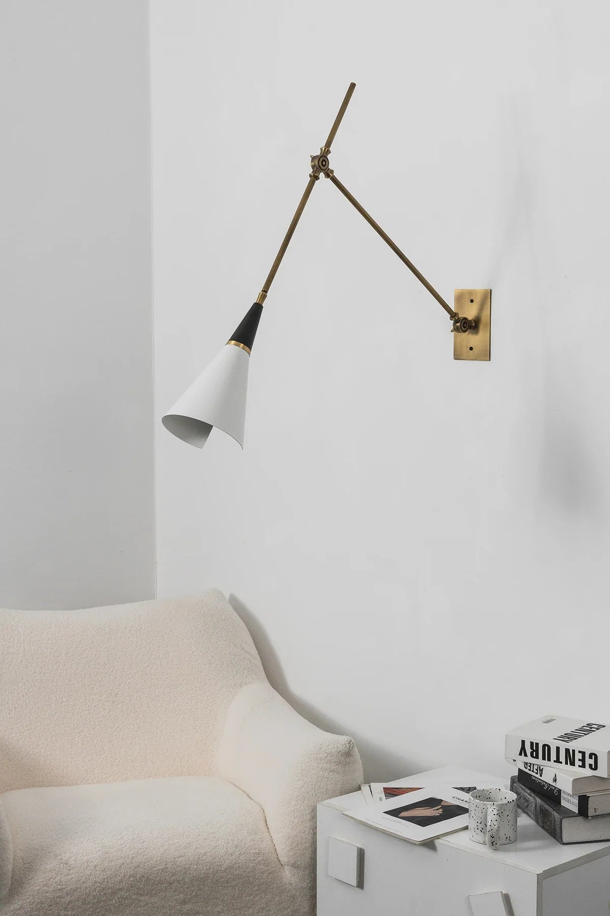 Leland Pivoting Cone Brass Wall Sconce – Brass detail 20