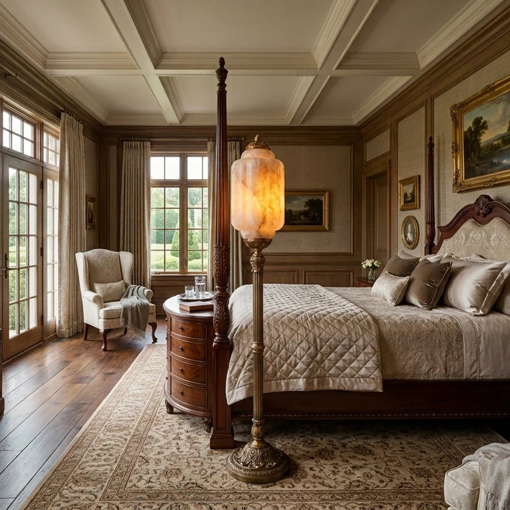 Leonie Alabaster Lantern Floor Lamp – Alabaster detail 6