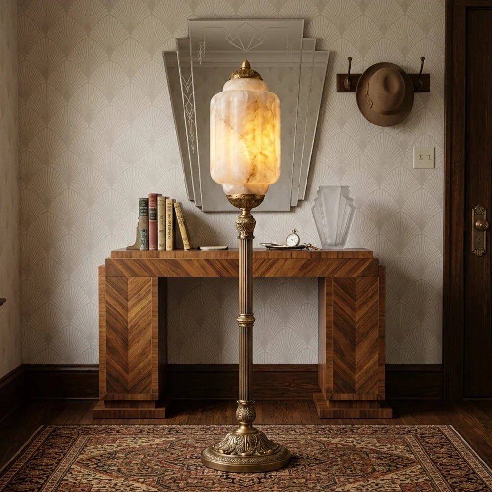 Leonie Alabaster Lantern Floor Lamp – Alabaster detail 5