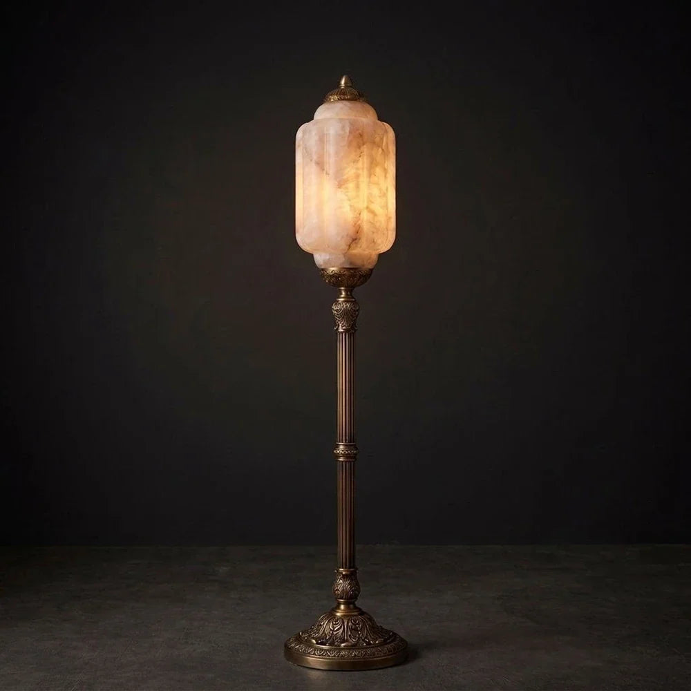 Leonie Alabaster Lantern Floor Lamp – Alabaster detail 9