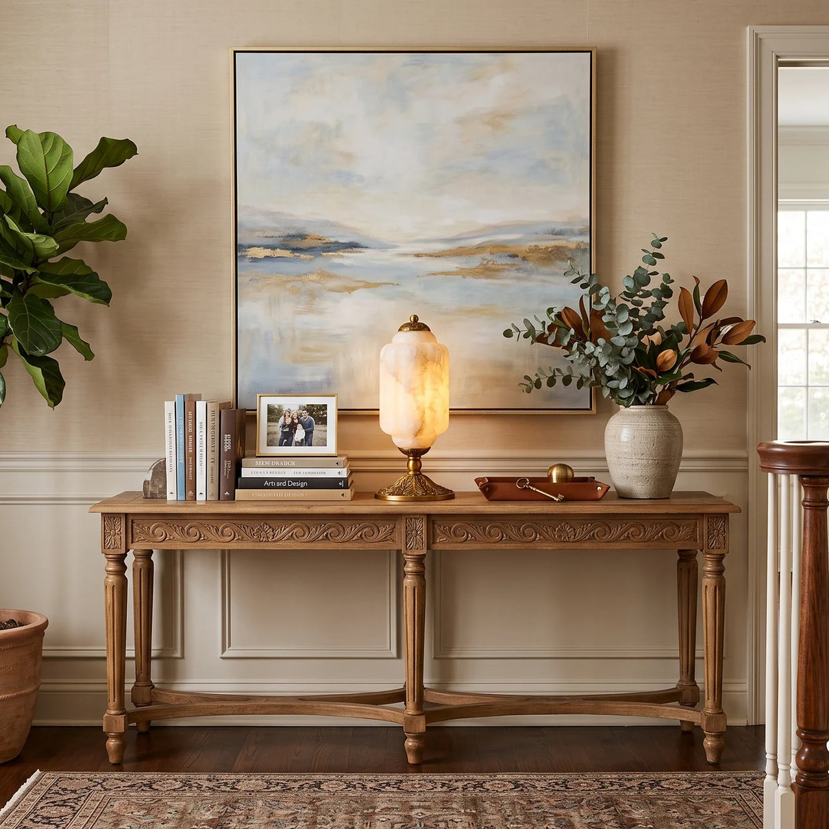 Leonie Alabaster Lantern Table Lamp – Alabaster detail 3