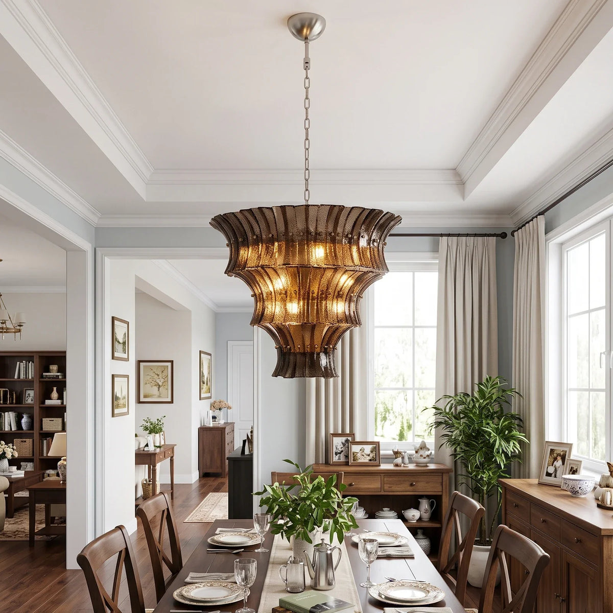 Lido Textured Glass Chandelier – Glass detail 8