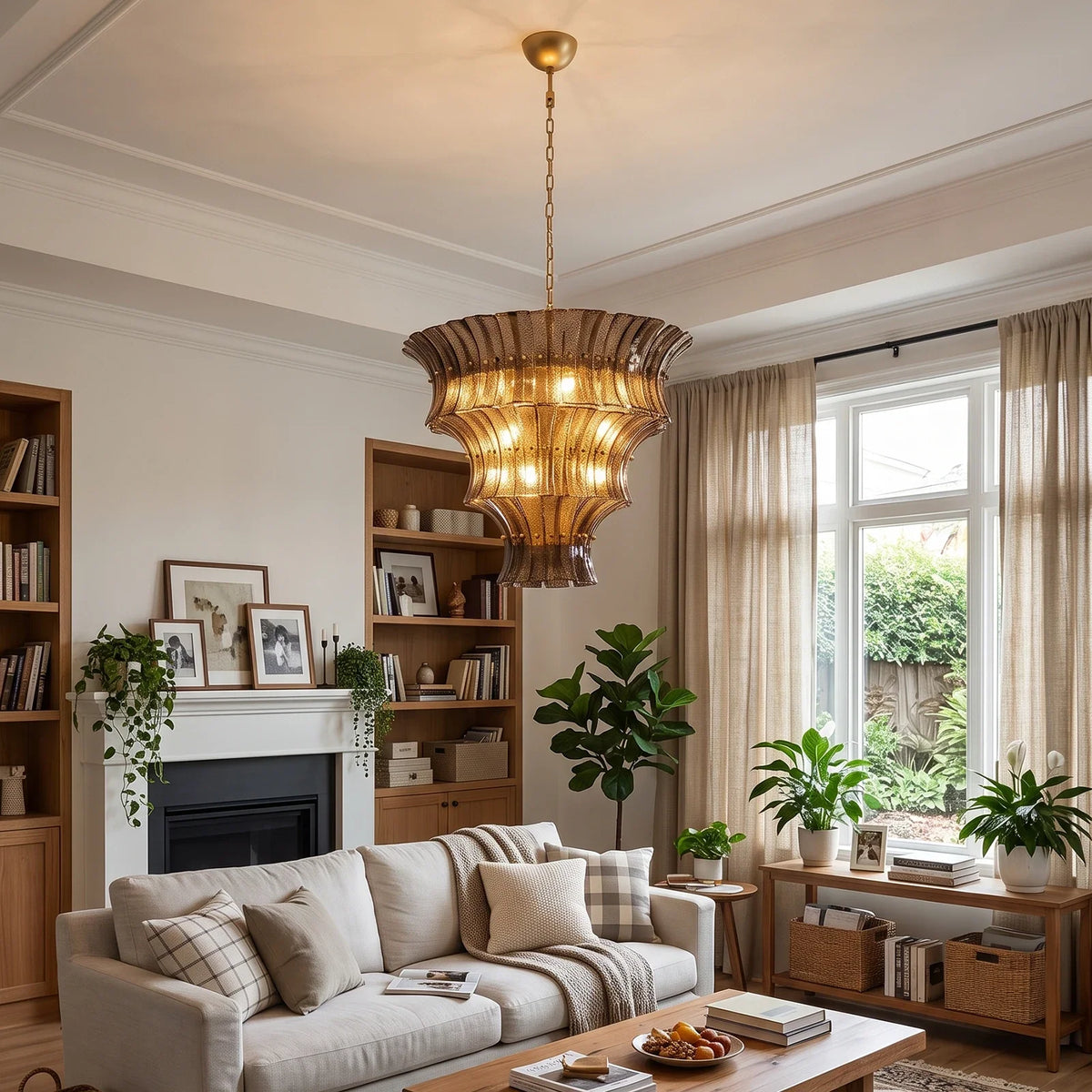Lido Textured Glass Chandelier – Glass detail 2