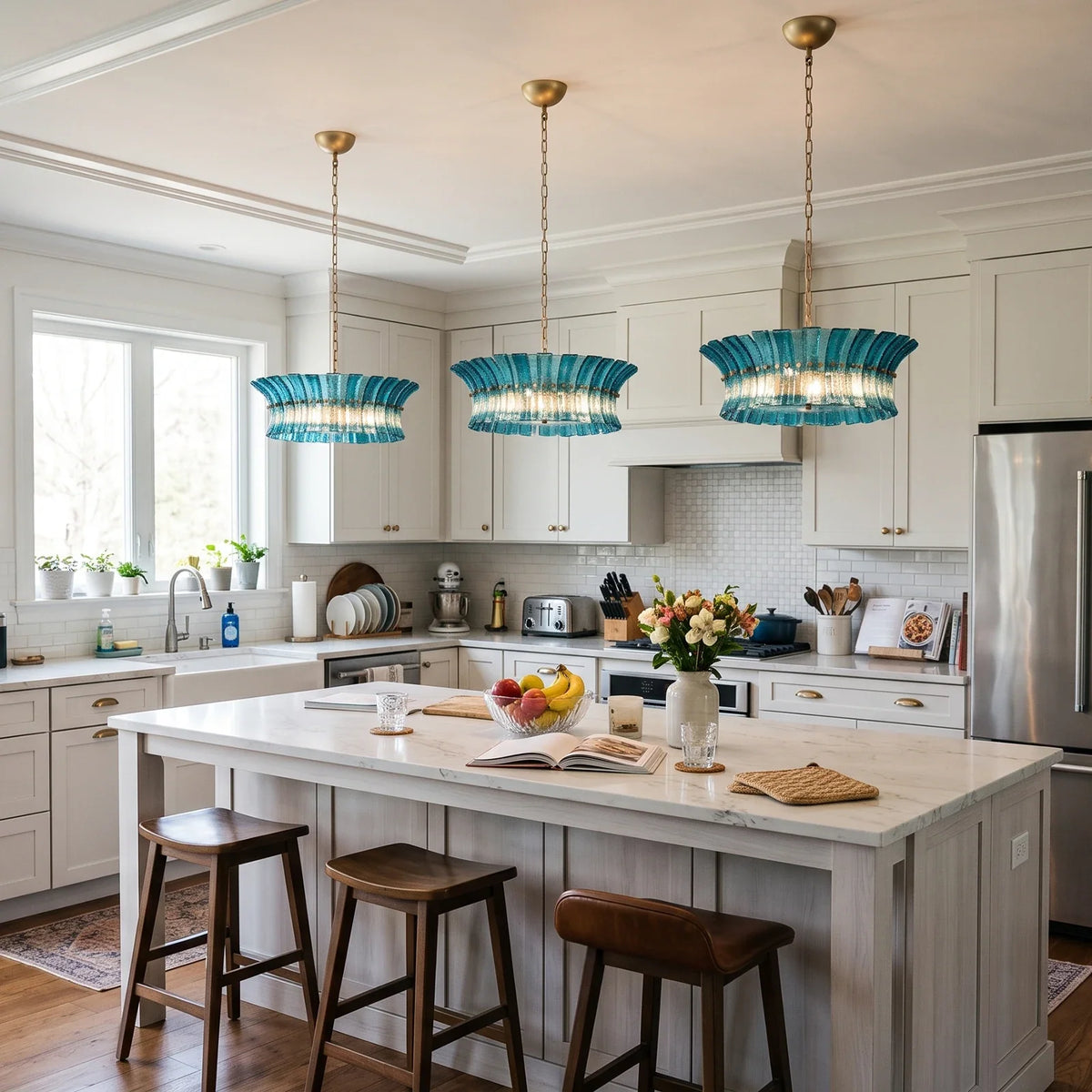 Lido Textured Glass Chandelier – Glass detail 3