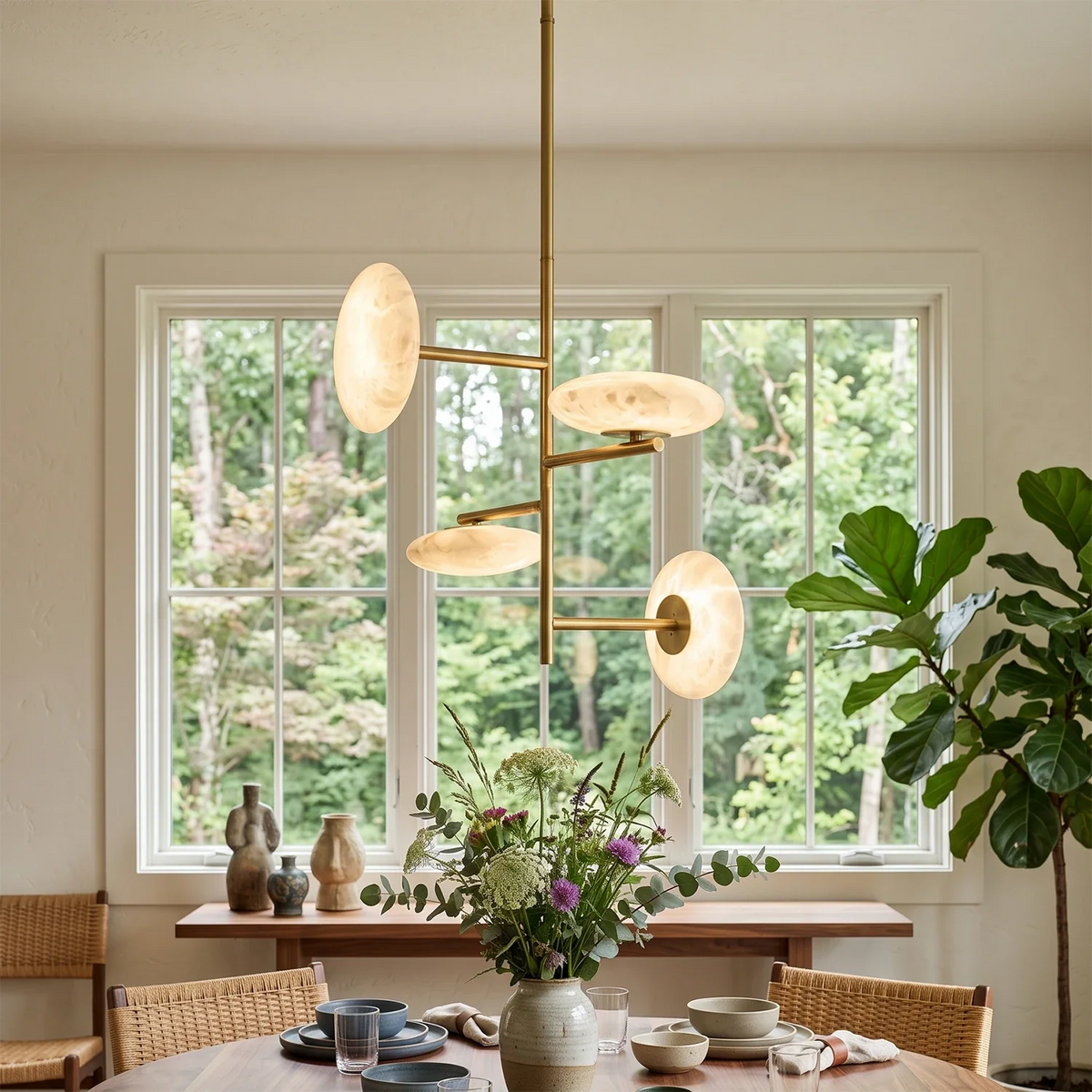 Light Alabaster Chandelier – Alabaster detail 2