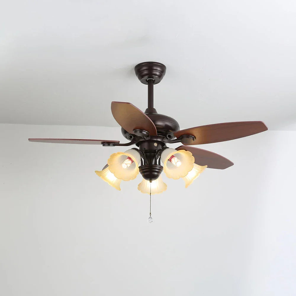 Lily Bloom Decorative Flower Ceiling Fan Lights Copper – Copper detail 16