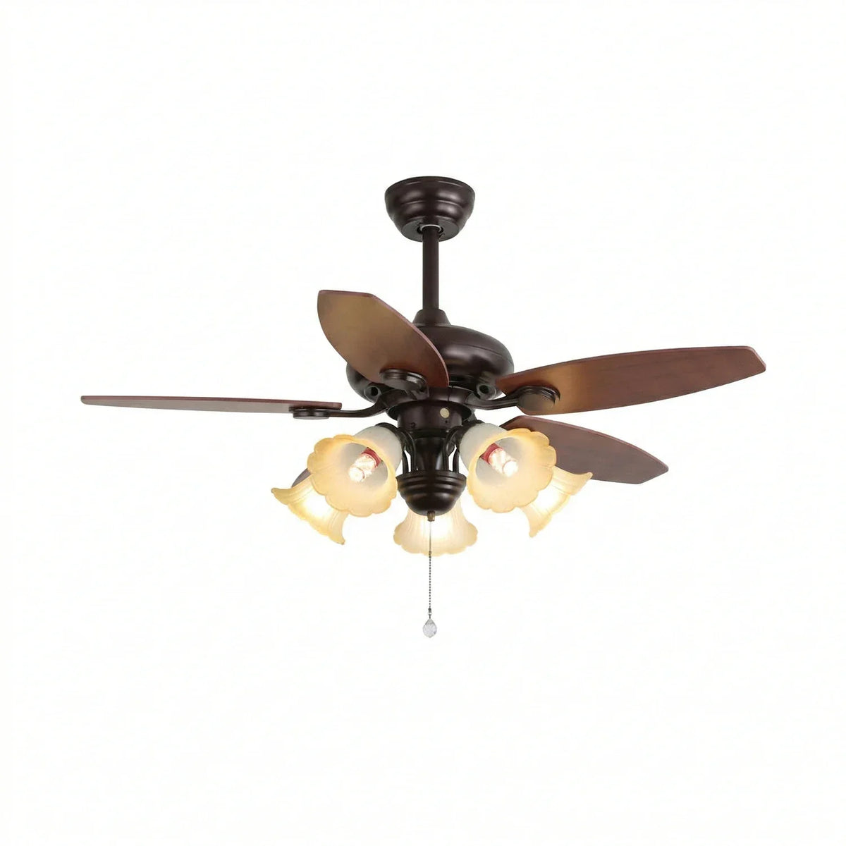 Lily Bloom Decorative Flower Ceiling Fan Lights Copper