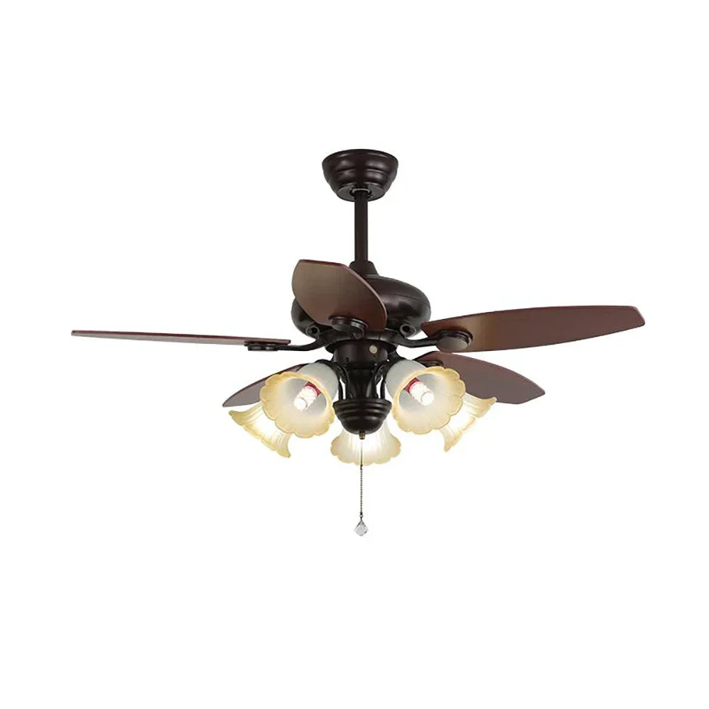 Lily Bloom Decorative Flower Ceiling Fan Lights Copper – Copper detail 18