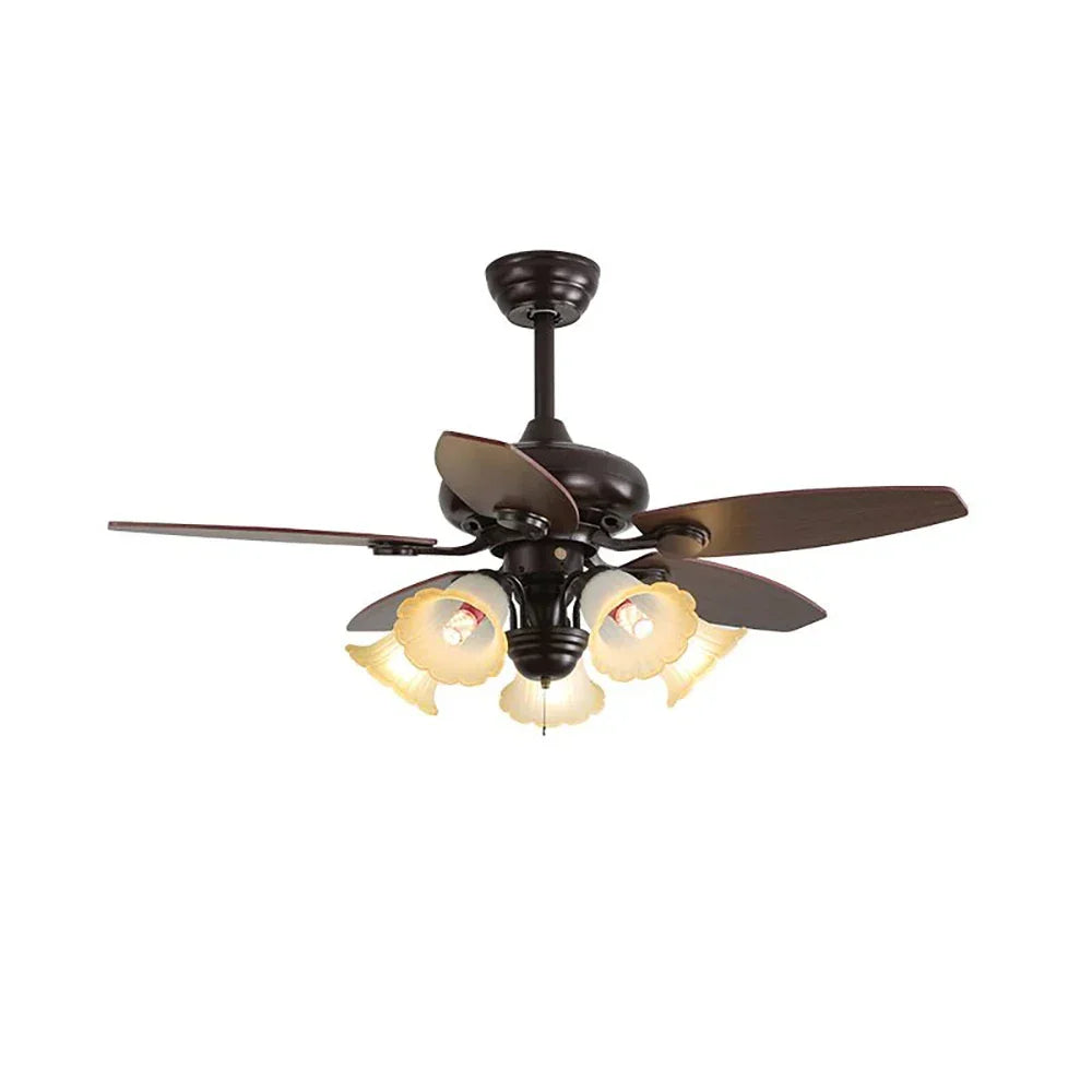 Lily Bloom Decorative Flower Ceiling Fan Lights Copper – Copper detail 19