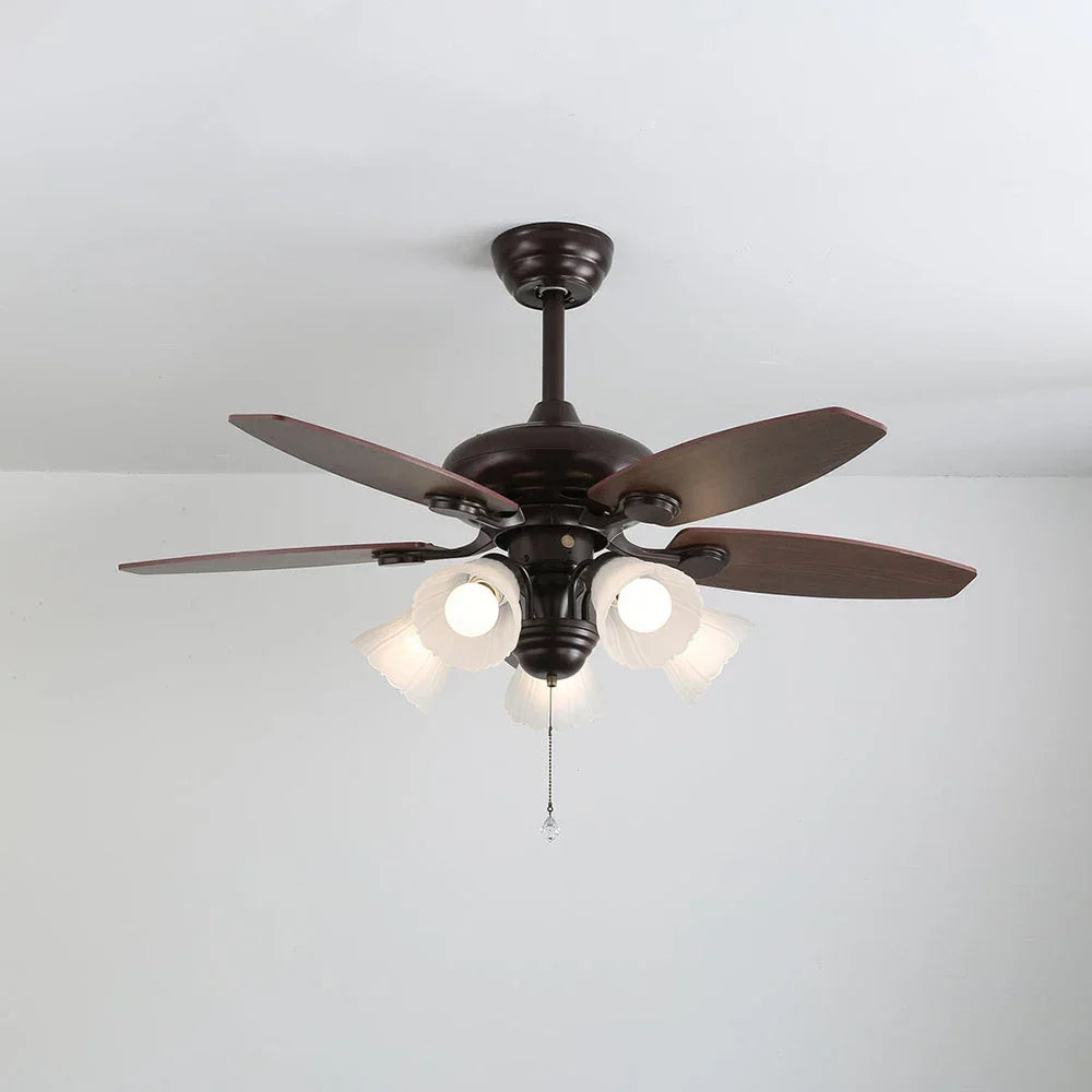 Lily Bloom Decorative Flower Ceiling Fan Lights Copper – Copper detail 14