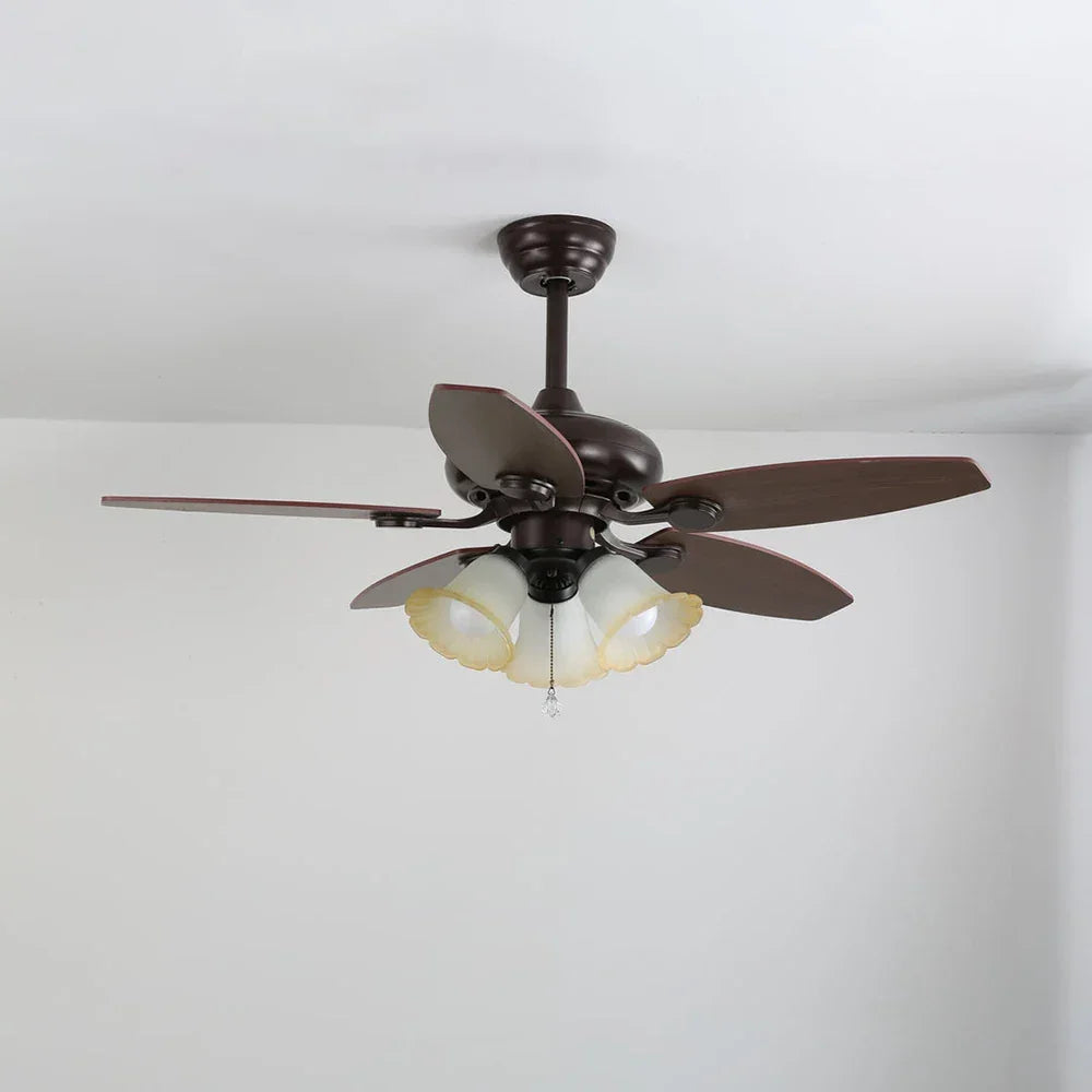 Lily Bloom Decorative Flower Ceiling Fan Lights Copper – Copper detail 13
