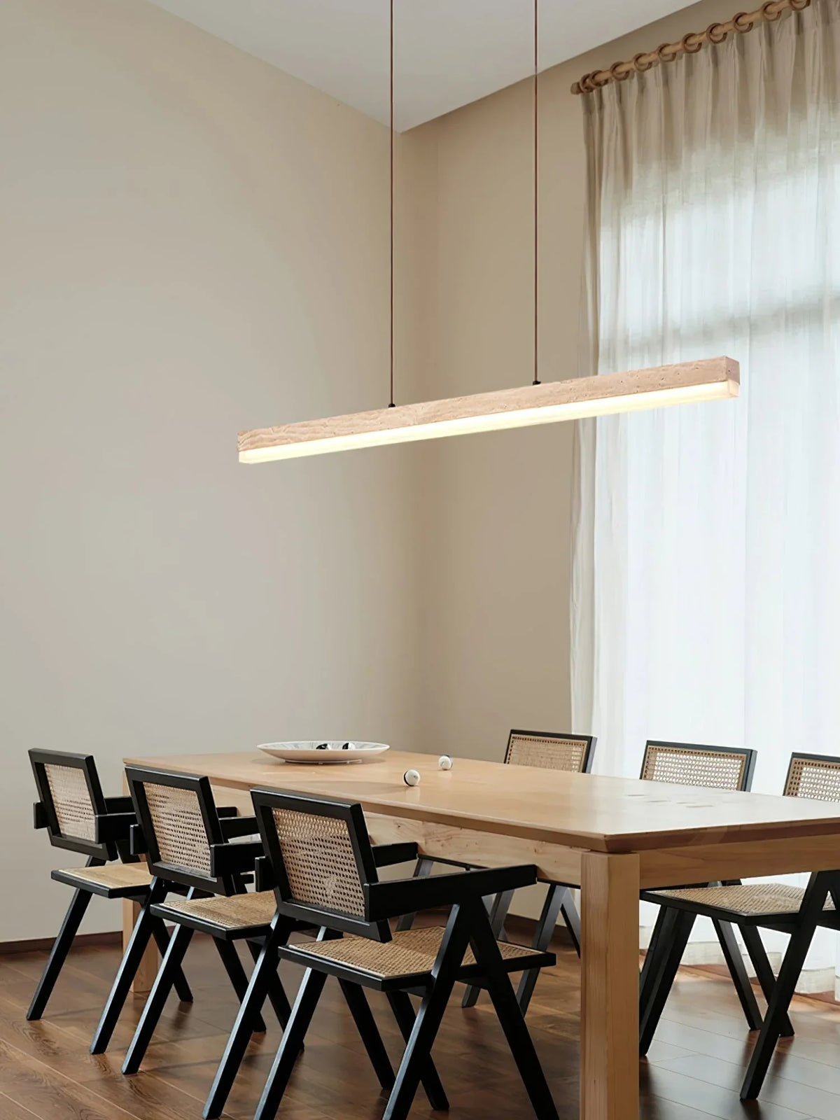 Linear Ecliptic Beam Travertine Pendant Lamp – Travertine detail 8