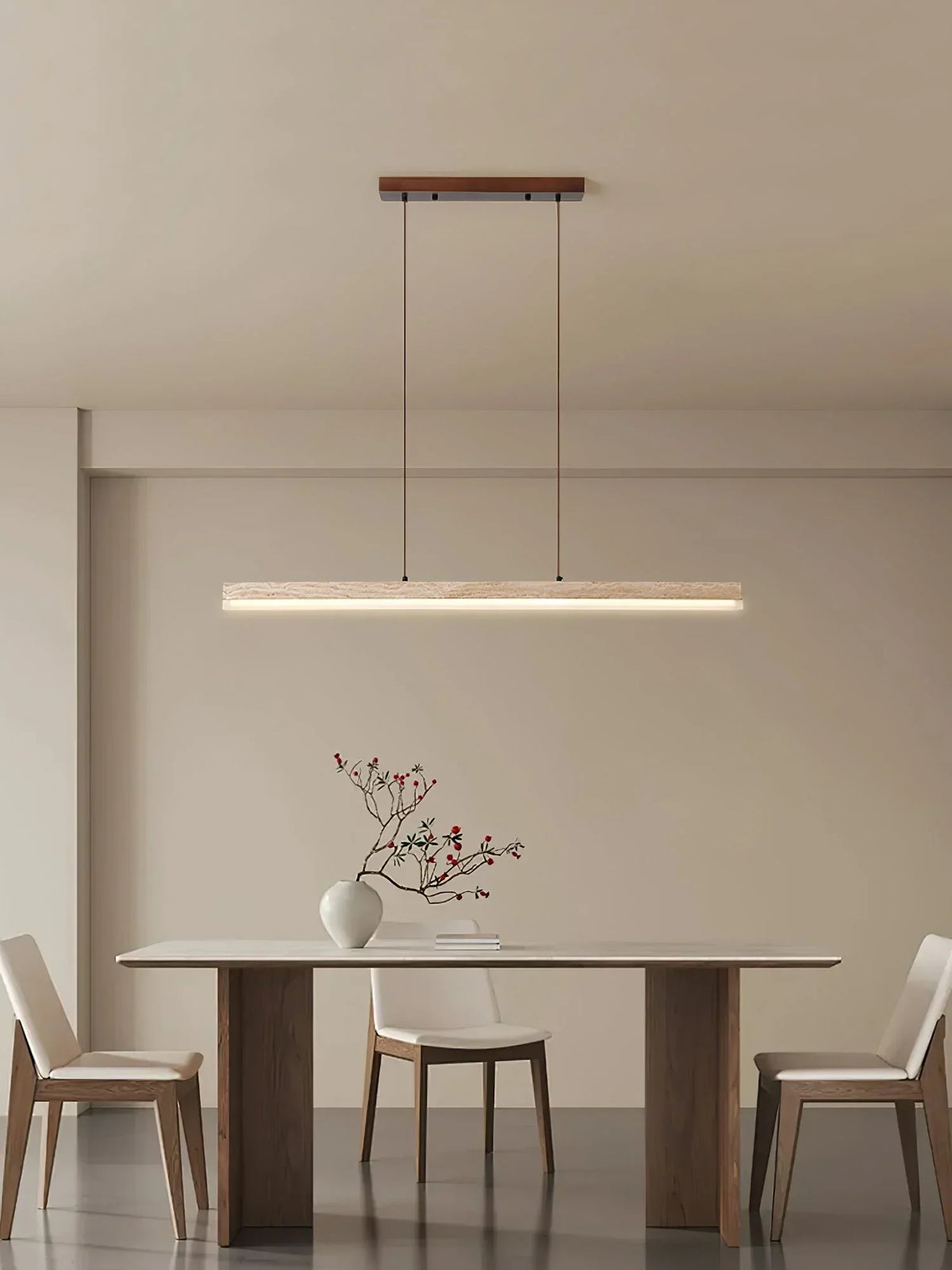 Linear Ecliptic Beam Travertine Pendant Lamp – Travertine detail 7