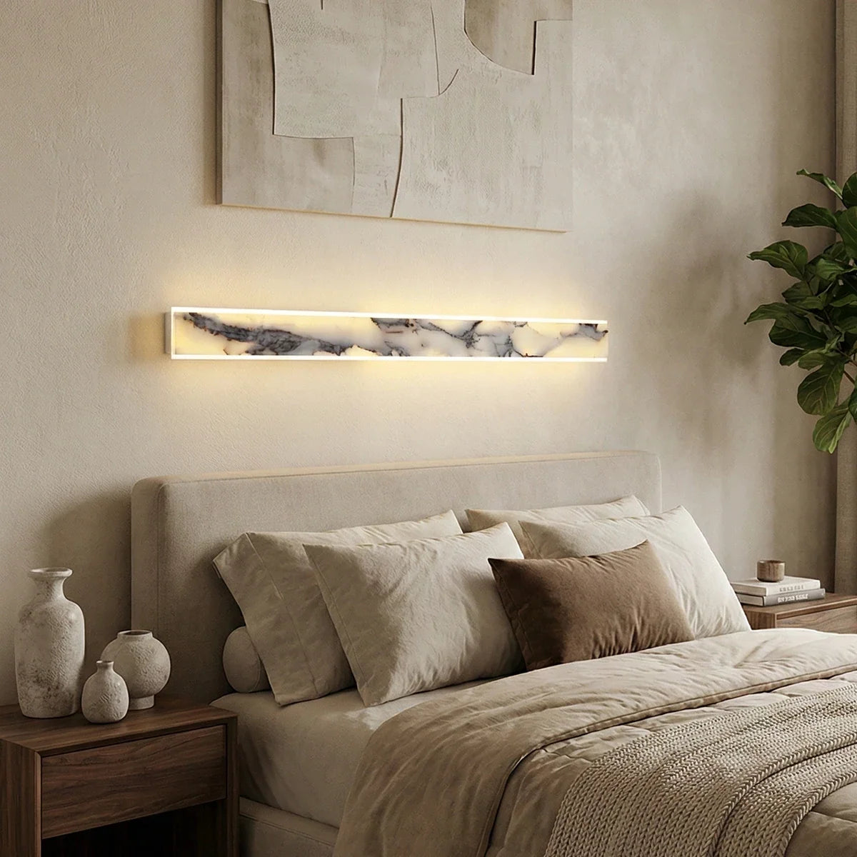 Linear Marble Rectangular Wall Lamp – Marble detail 2