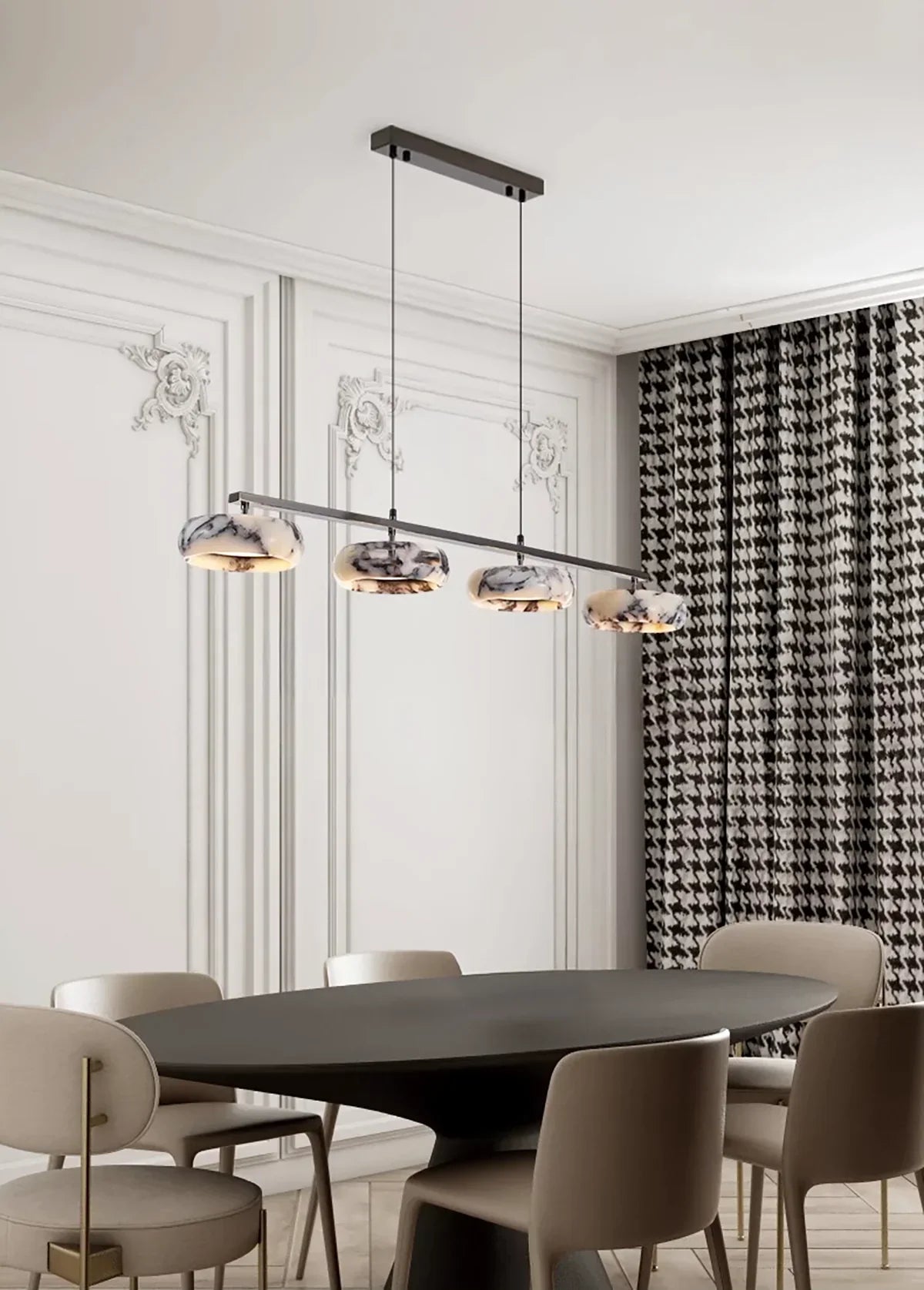 Linear Marble Ring Pendant Light – Marble detail 8