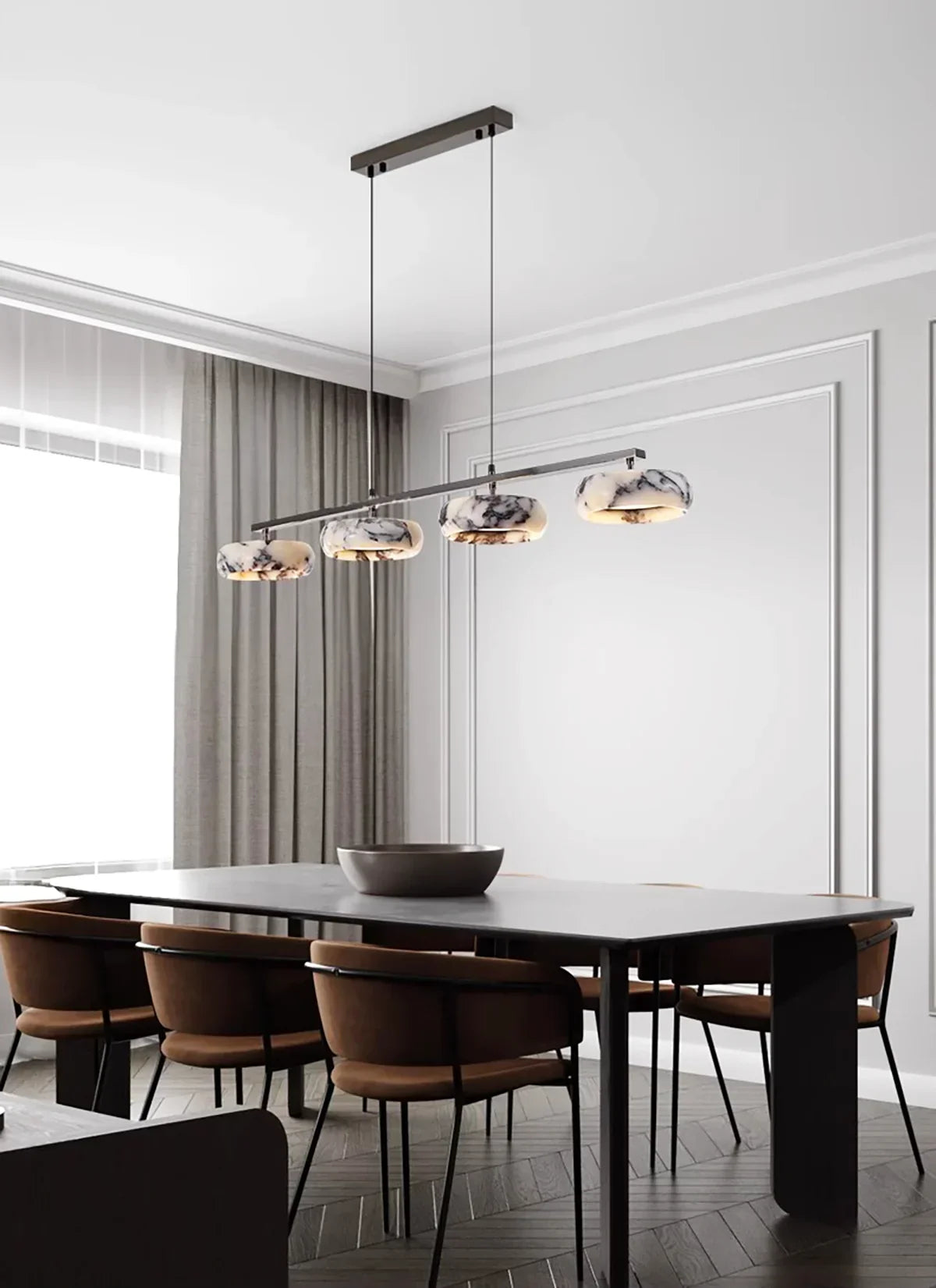 Linear Marble Ring Pendant Light – Marble detail 7
