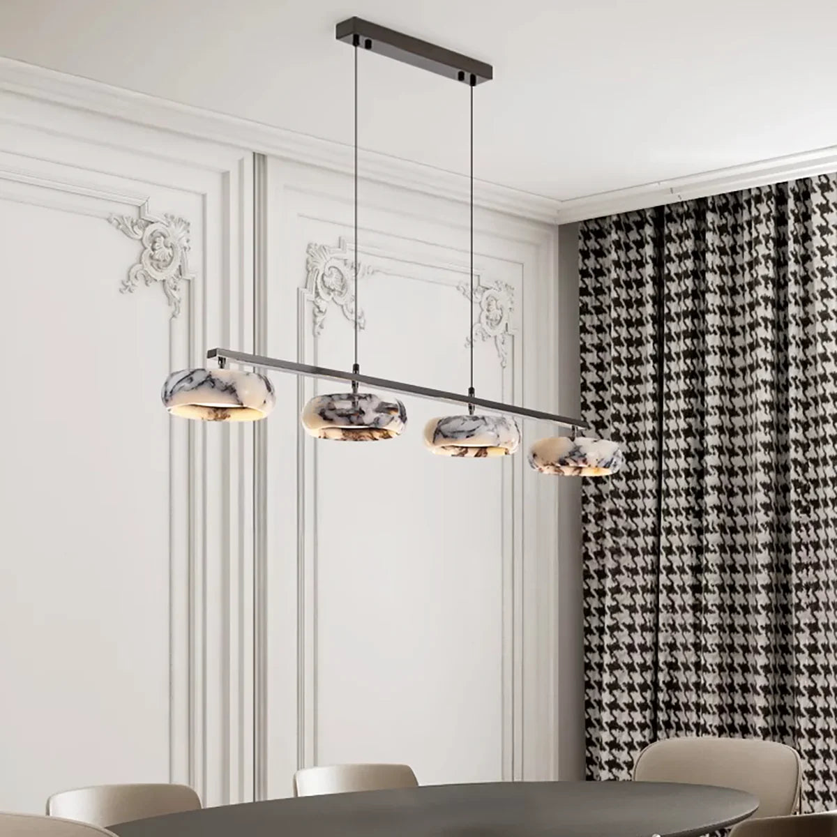 Linear Marble Ring Pendant Light – Marble detail 2