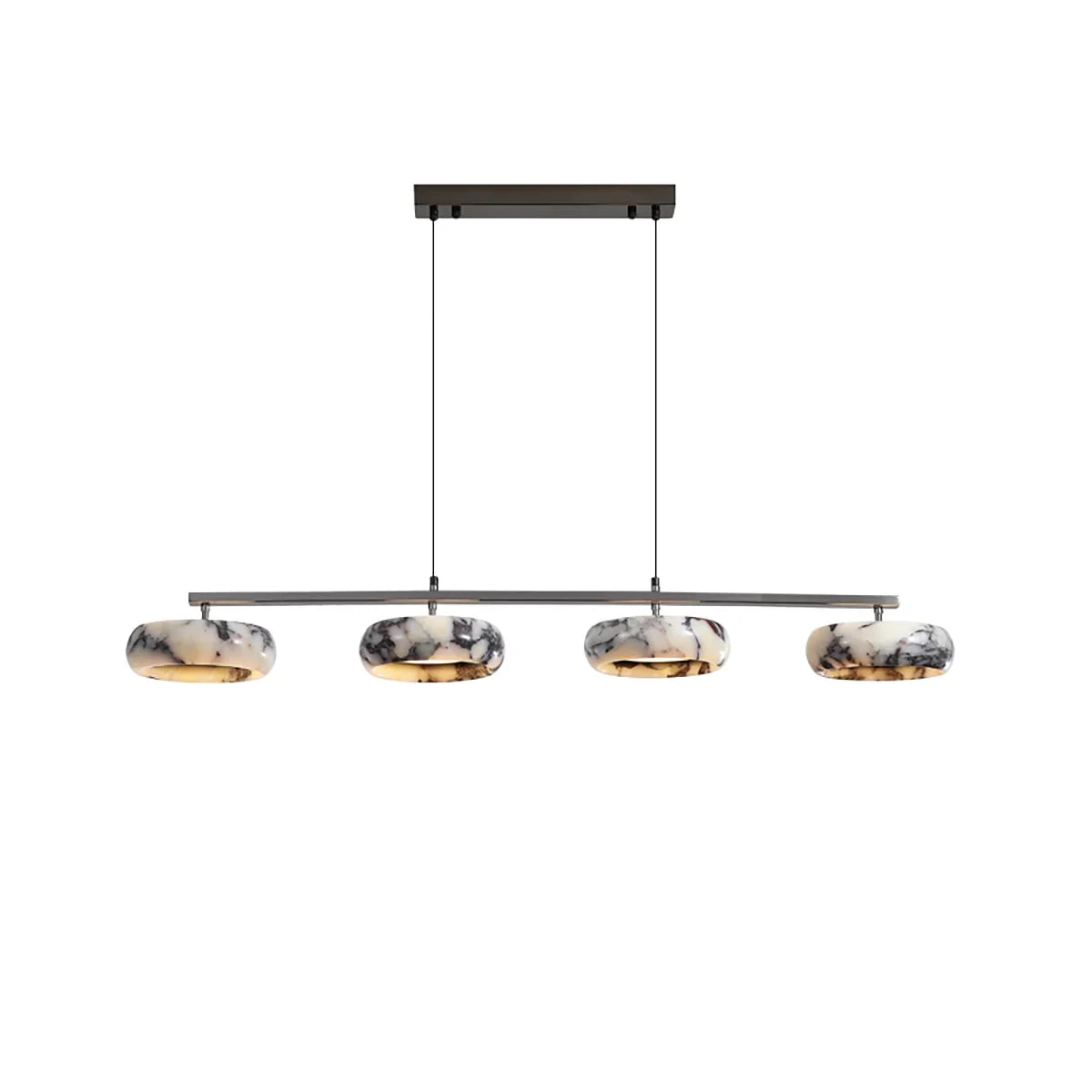 Linear Marble Ring Pendant Light