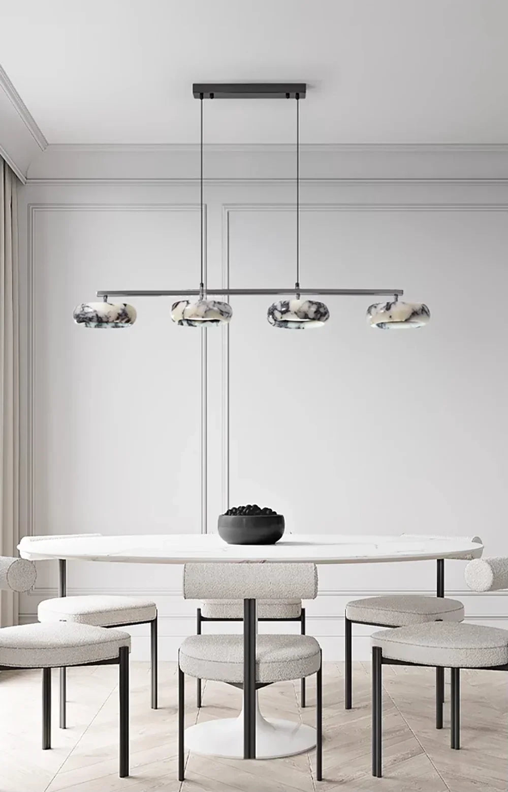 Linear Marble Ring Pendant Light – Marble detail 6