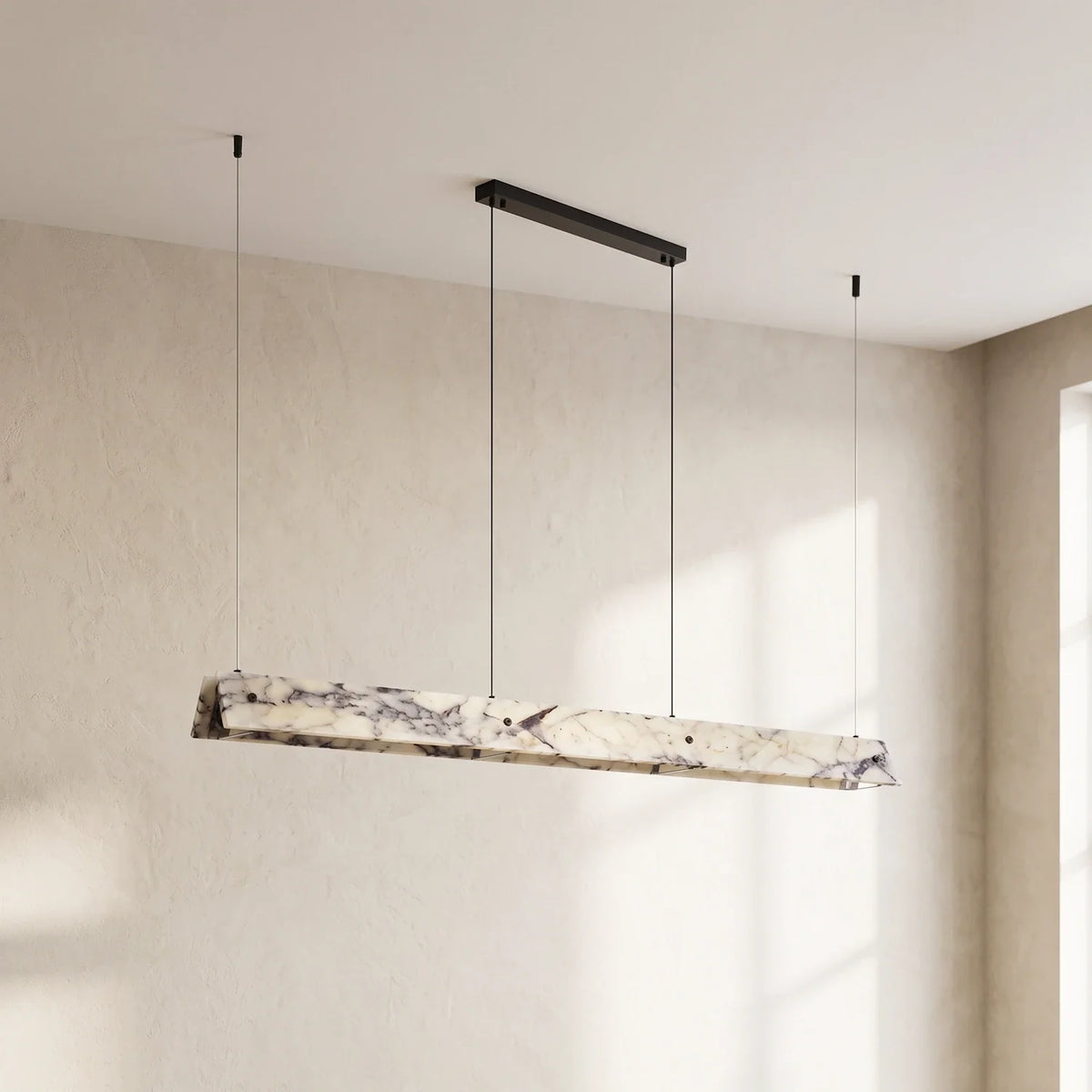 Linear Minimalist Marble Pendant Light – Marble detail 13