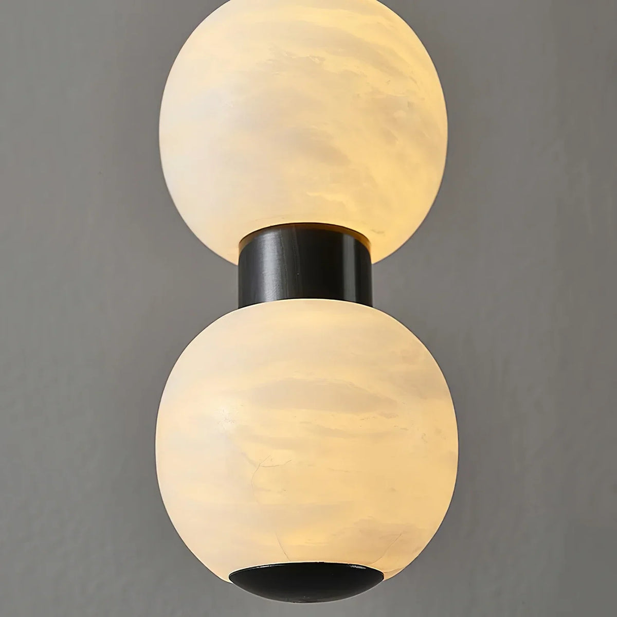 Linear Orbique Alabaster Bead Pendant Light – Alabaster detail 9