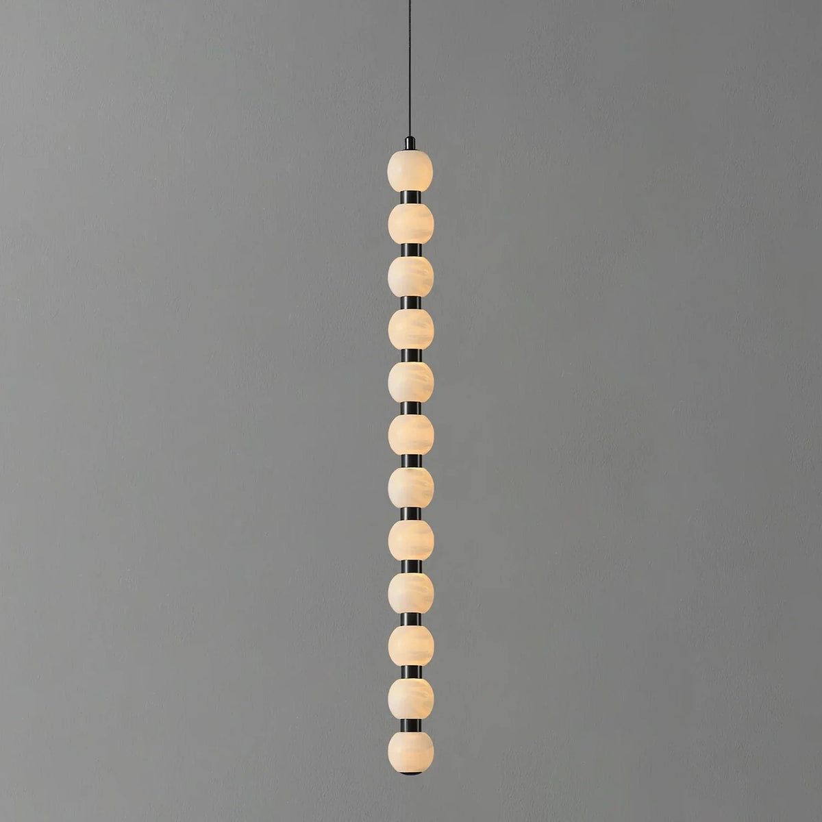 Linear Orbique Alabaster Bead Pendant Light – Alabaster detail 14
