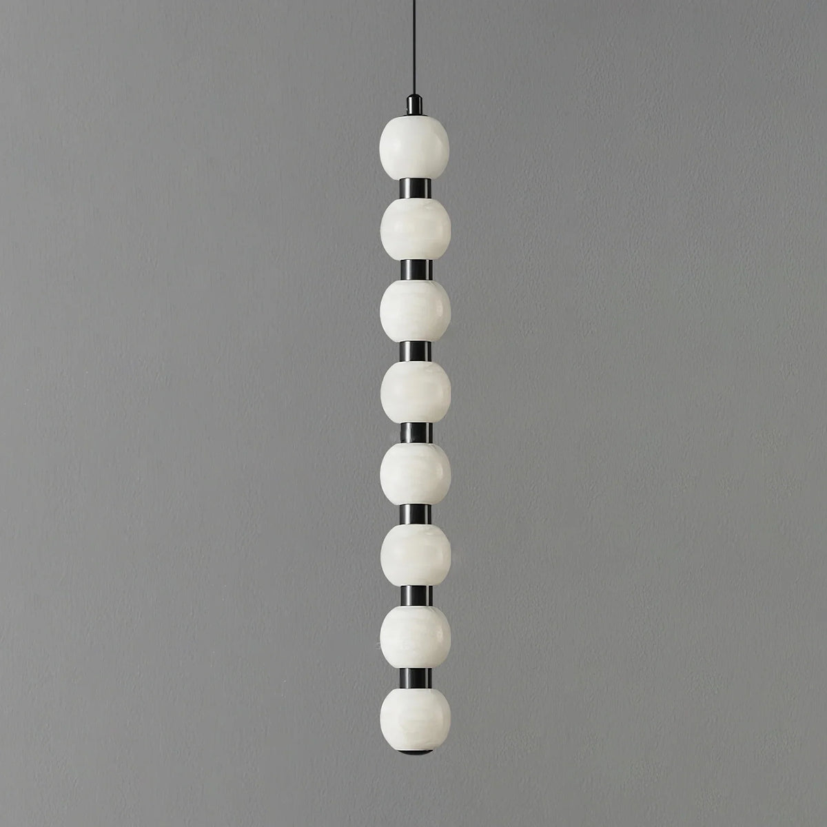 Linear Orbique Alabaster Bead Pendant Light – Alabaster detail 15