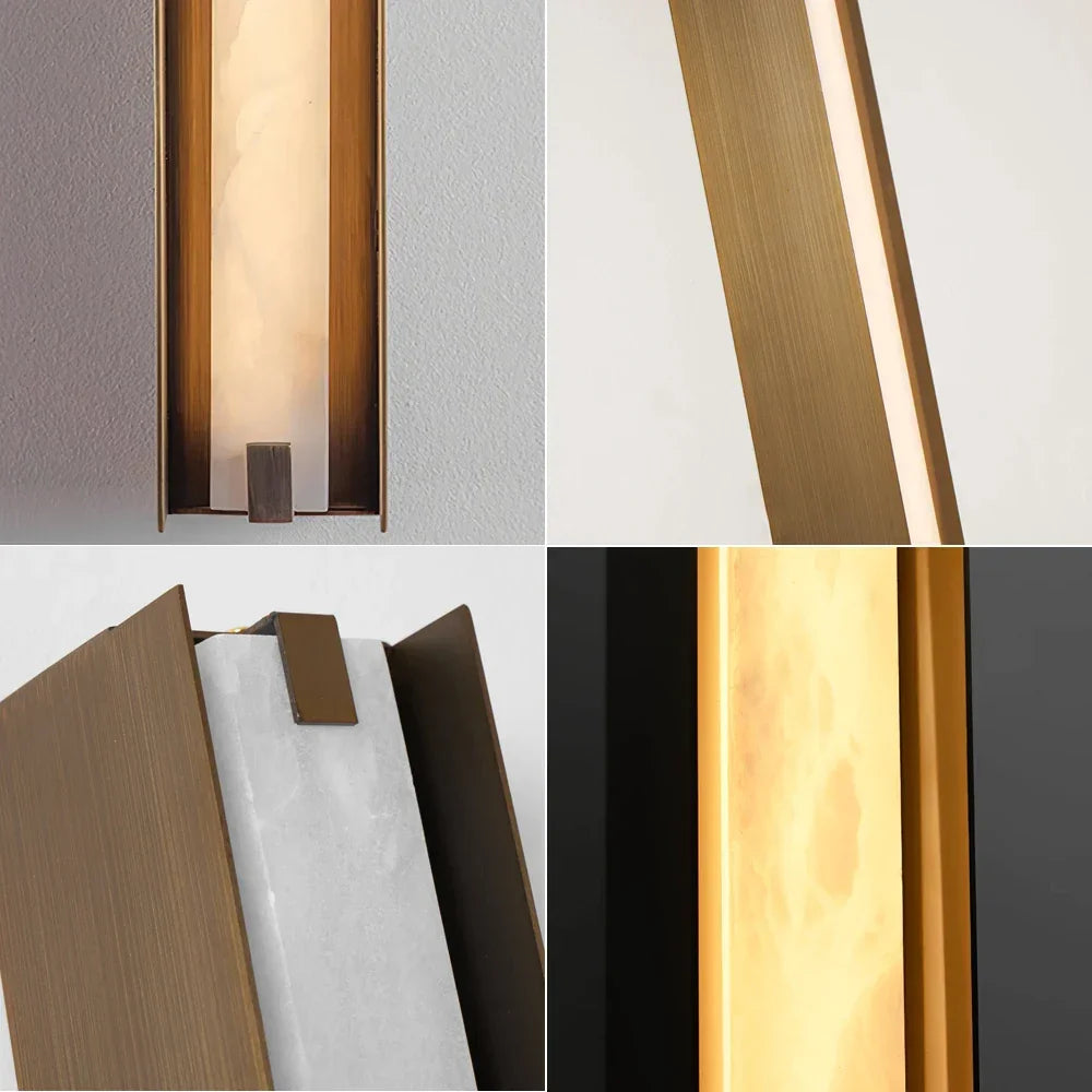 Linear Symmetry Alabaster Wall Sconce – Alabaster detail 14