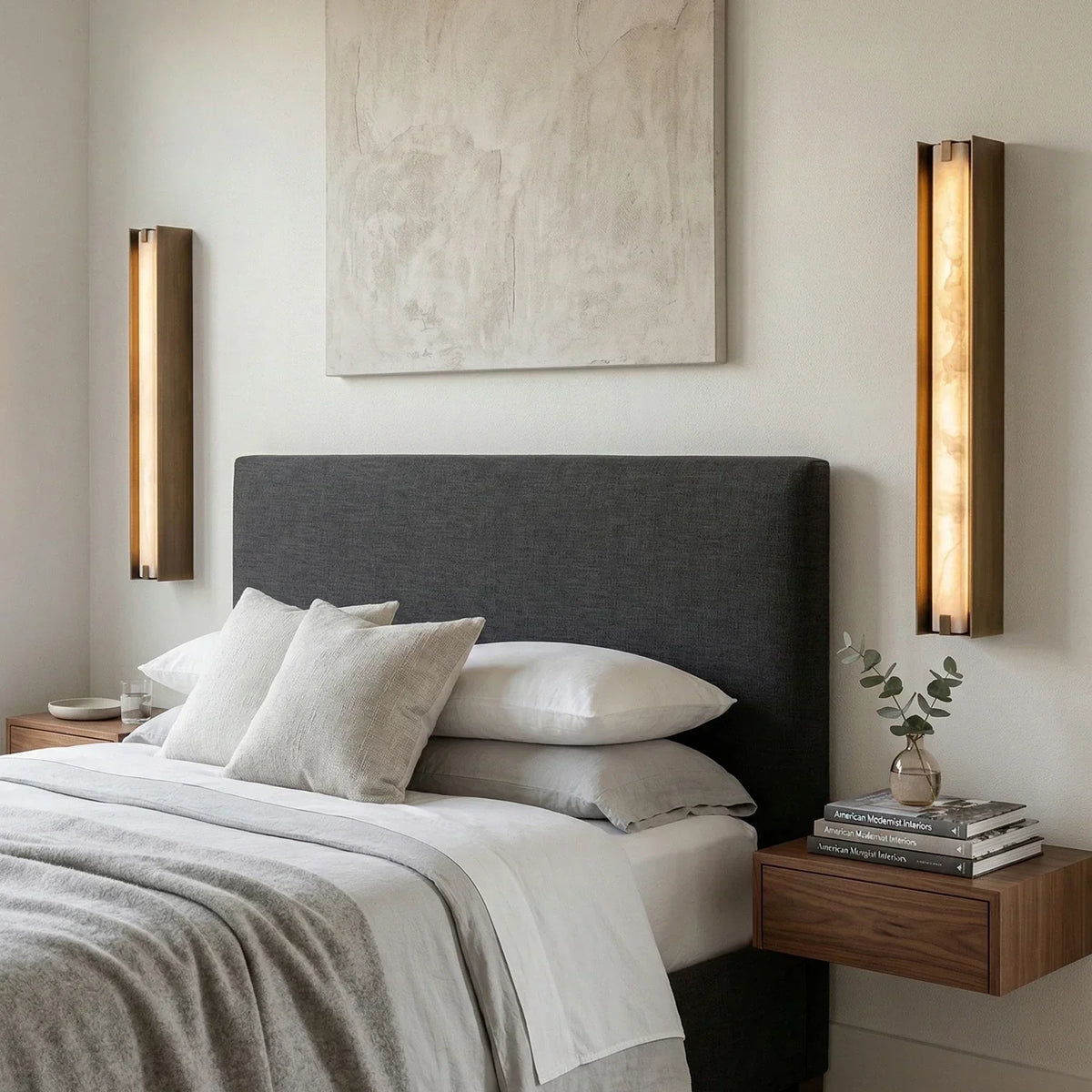 Linear Symmetry Alabaster Wall Sconce – Alabaster detail 9