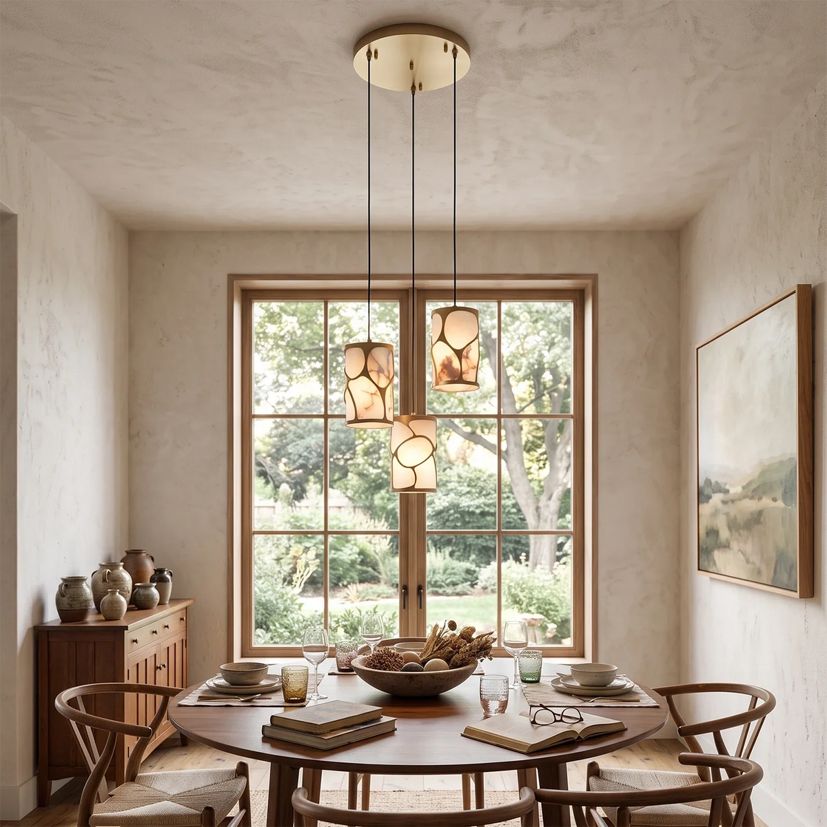 Linnea Tapered Alabaster Cluster Chandelier – Alabaster detail 6