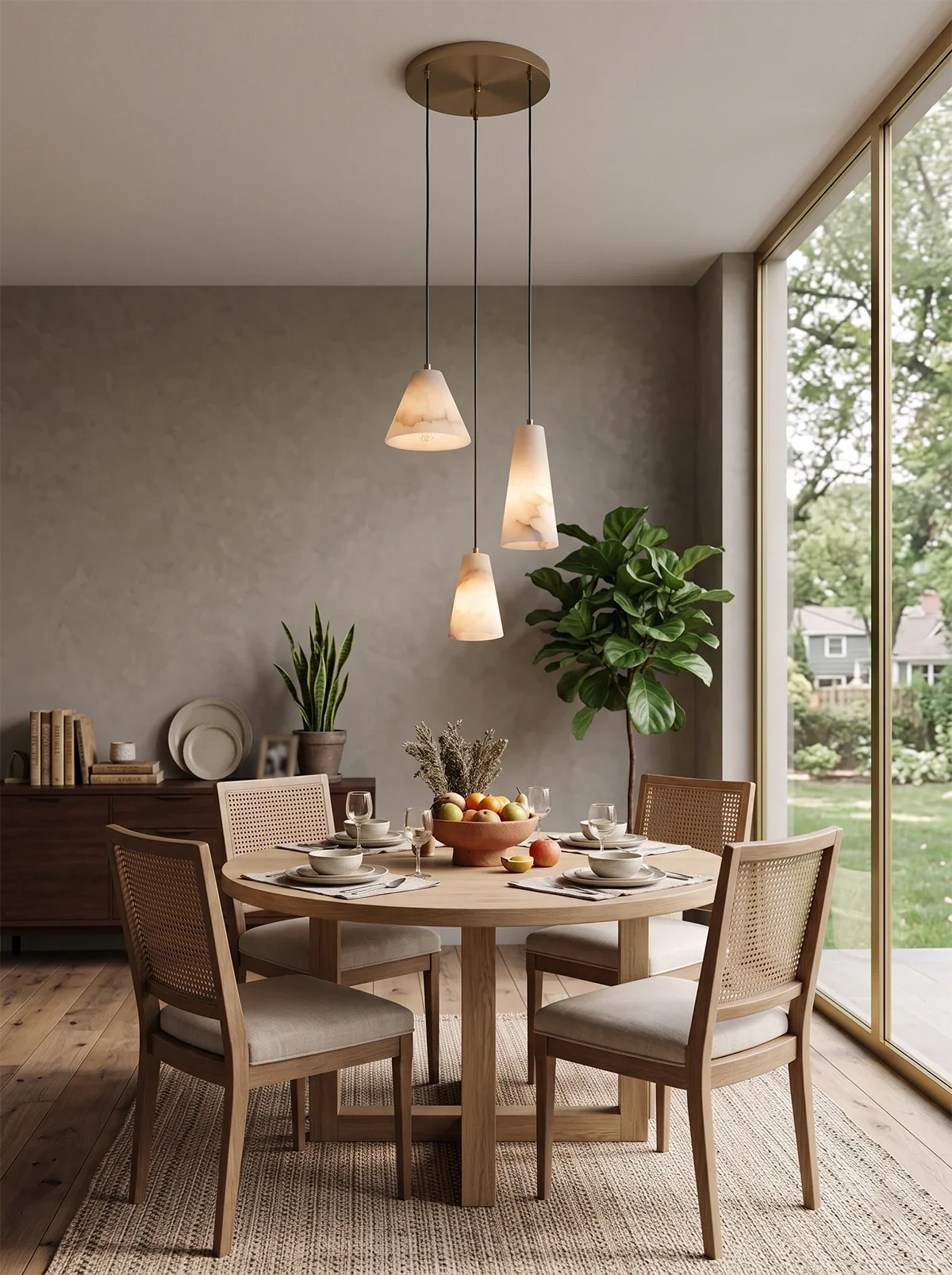 Linnea Tapered Alabaster Cluster Chandelier – Alabaster detail 11