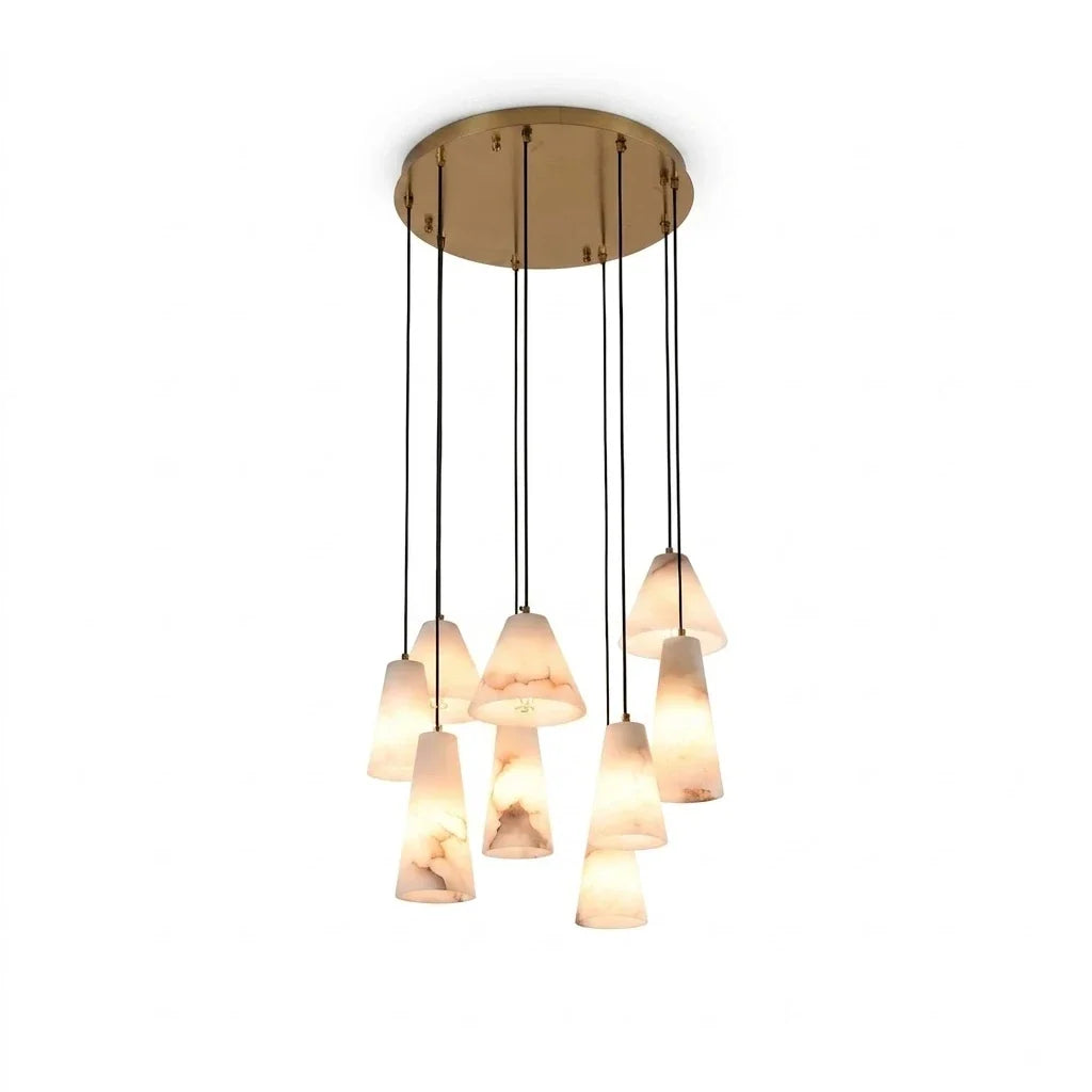 Linnea Tapered Alabaster Cluster Chandelier – Alabaster detail 19