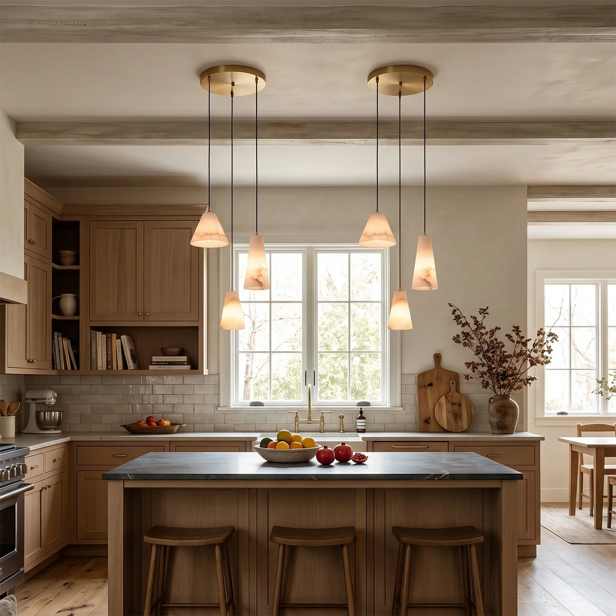 Linnea Tapered Alabaster Cluster Chandelier – Alabaster detail 8