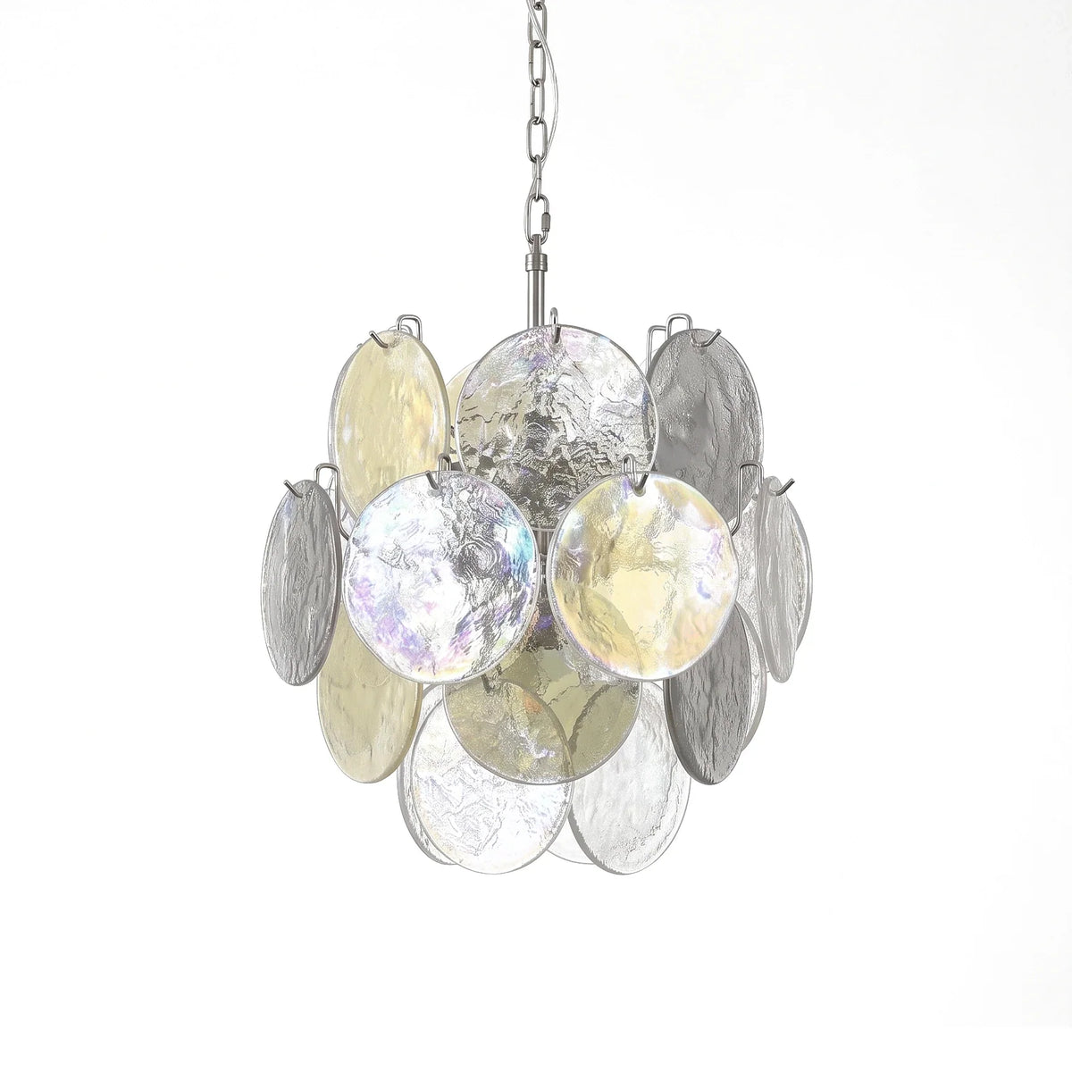 Liora Iridescent Disc Glass Chandelier – Glass detail 17
