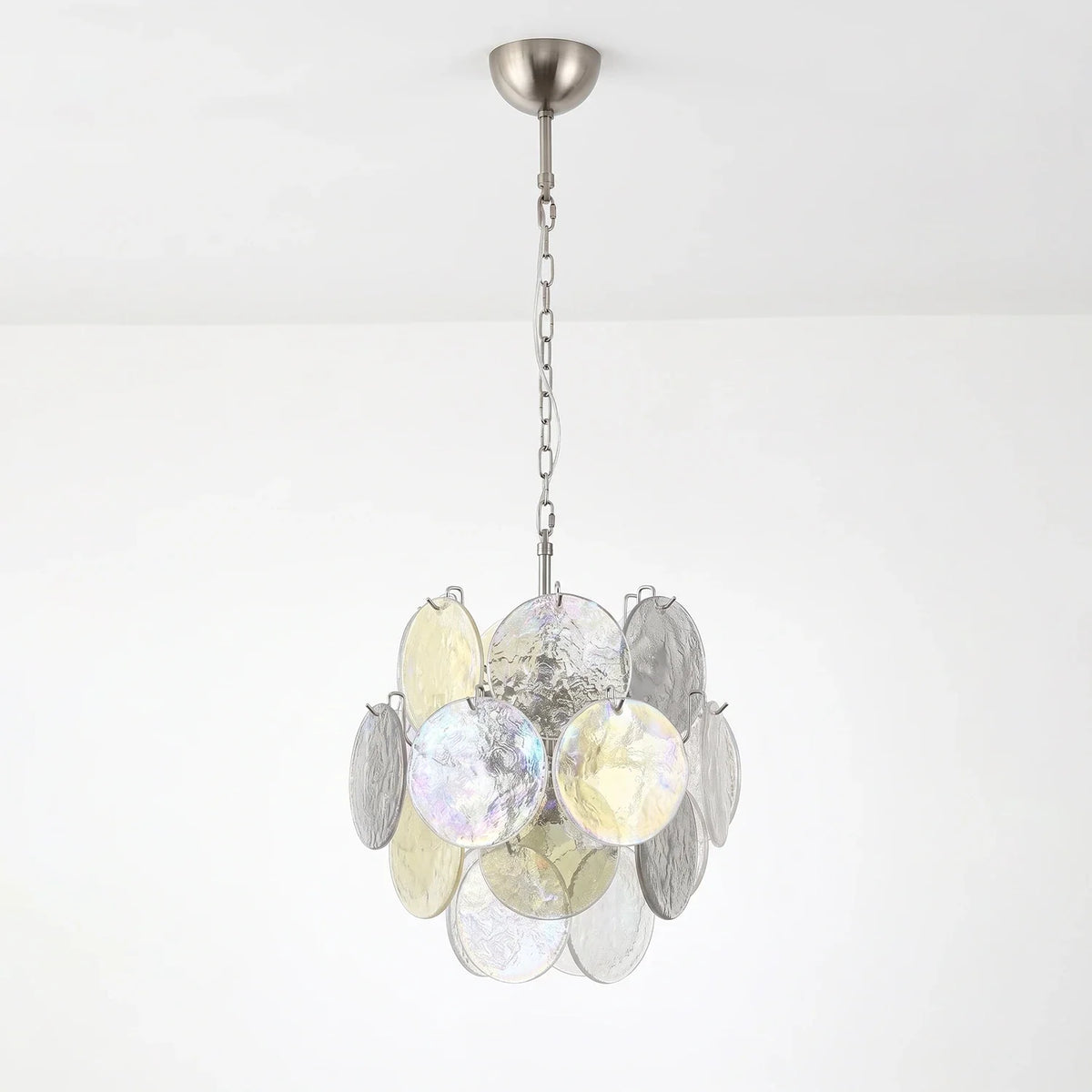 Liora Iridescent Disc Glass Chandelier – Glass detail 16