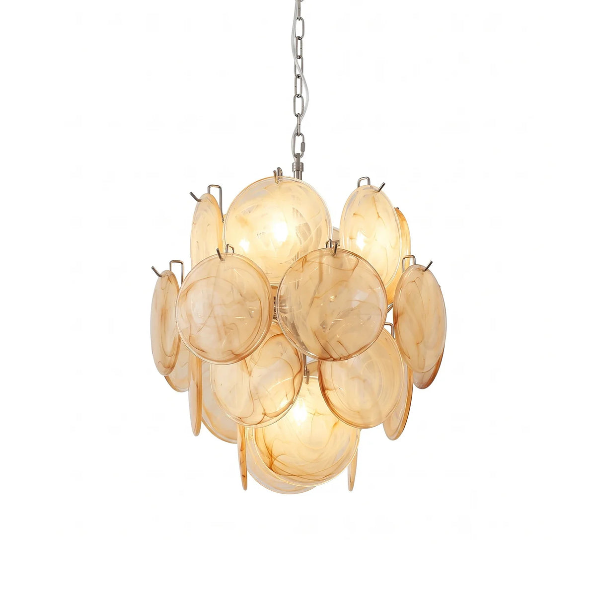 Liora Petite Disc Gold Glass Chandelier