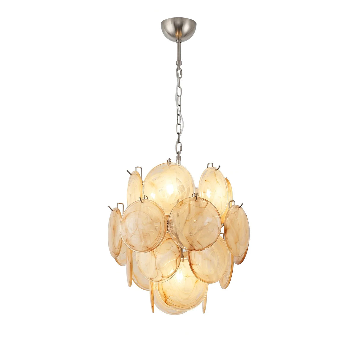 Liora Petite Disc Gold Glass Chandelier – Glass detail 13