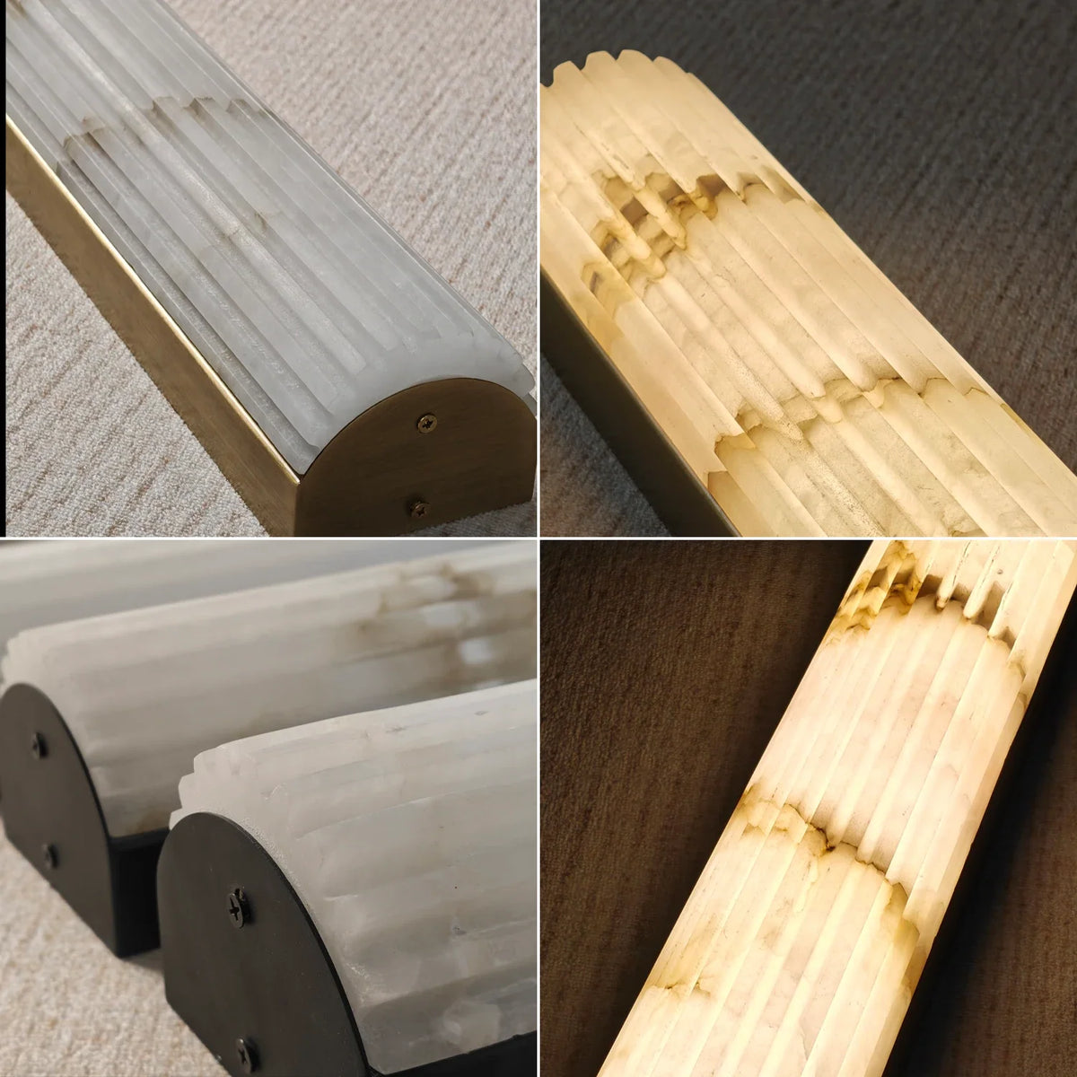 Lisbeth Fluted Alabaster Wall Sconce – Alabaster detail 12