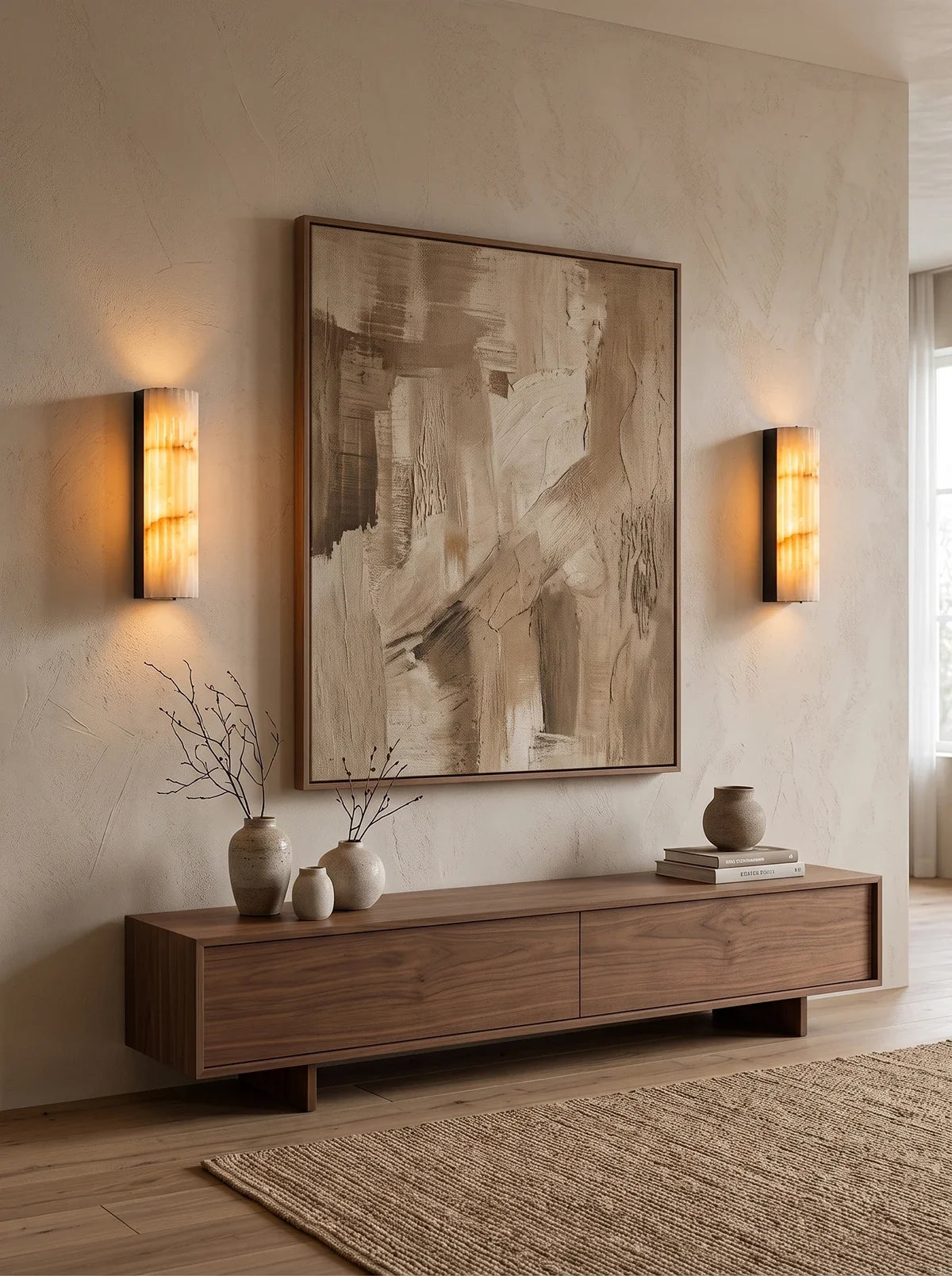 Lisbeth Fluted Alabaster Wall Sconce – Alabaster detail 10