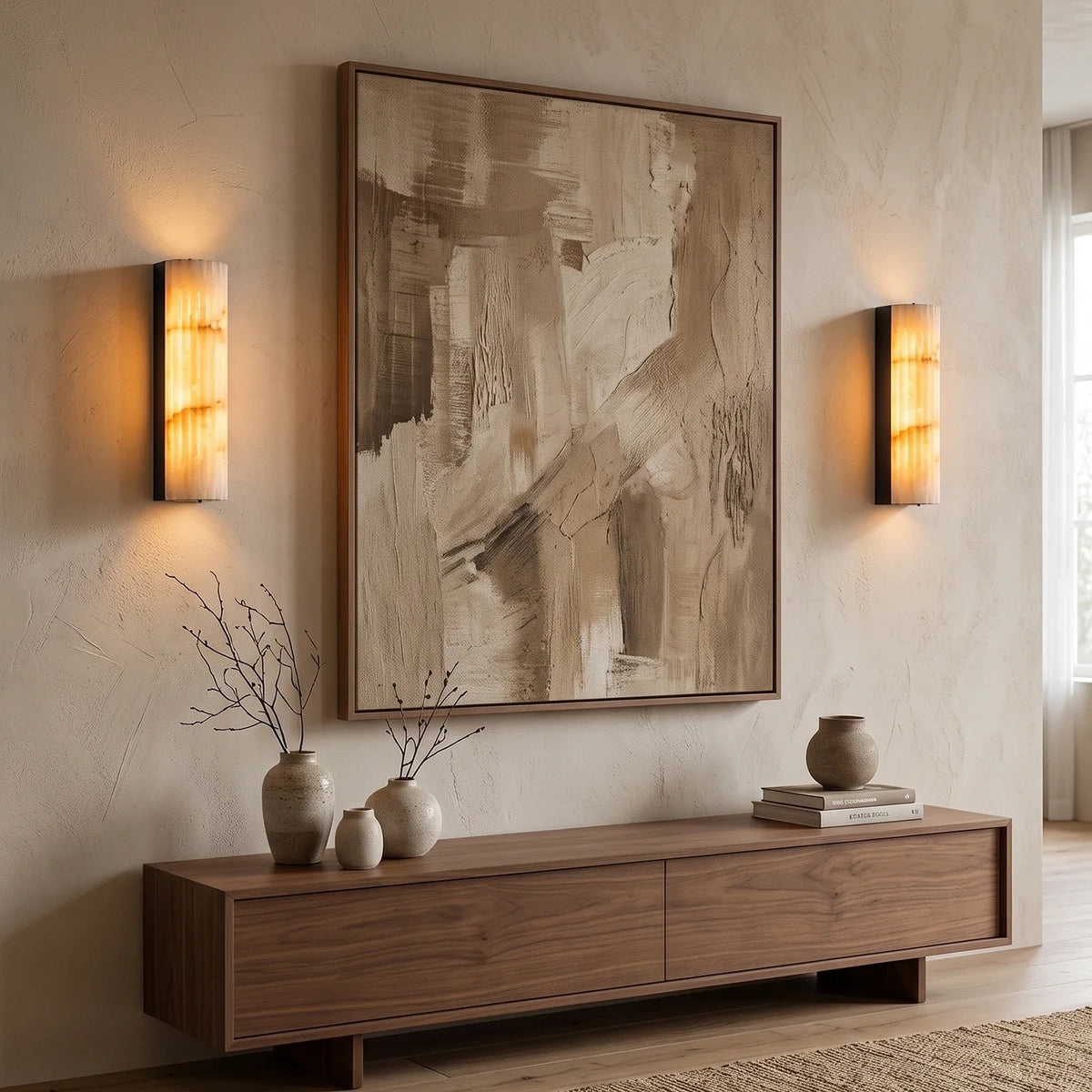 Lisbeth Fluted Alabaster Wall Sconce – Alabaster detail 8